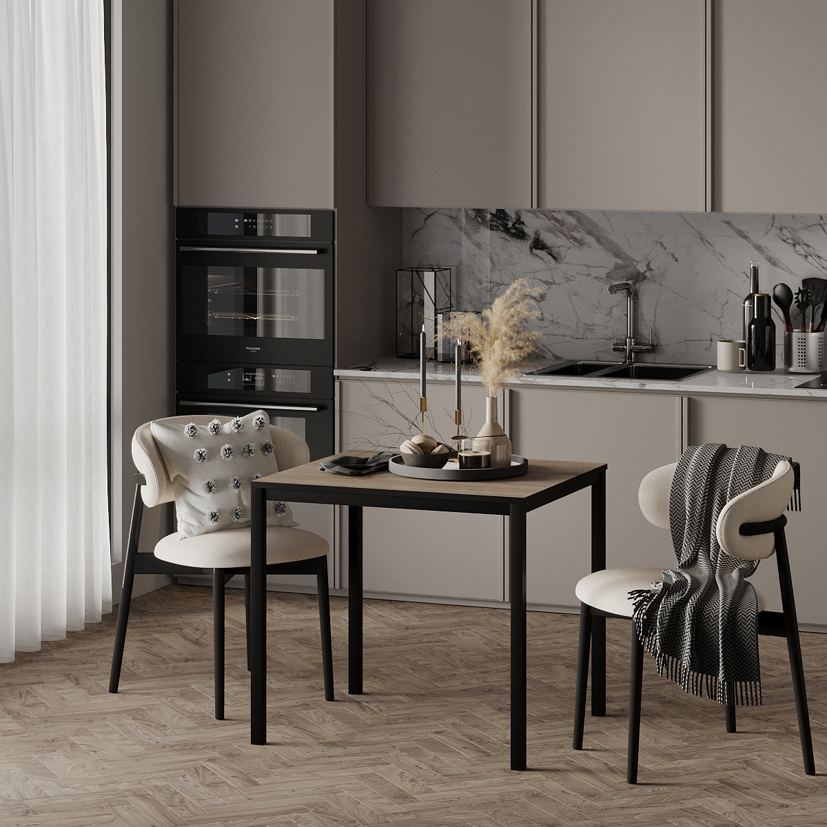 Стіл Brevity Loft Mini 67х67 ДСП Дуб вінтаж оксид, Чорний (931380278) дешево