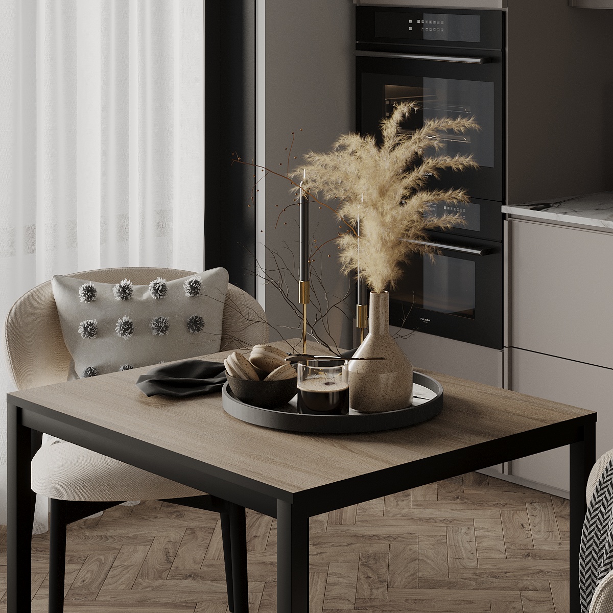 Стіл Brevity Loft Mini 67х67 ДСП Дуб вінтаж оксид, Чорний (931380278) недорого