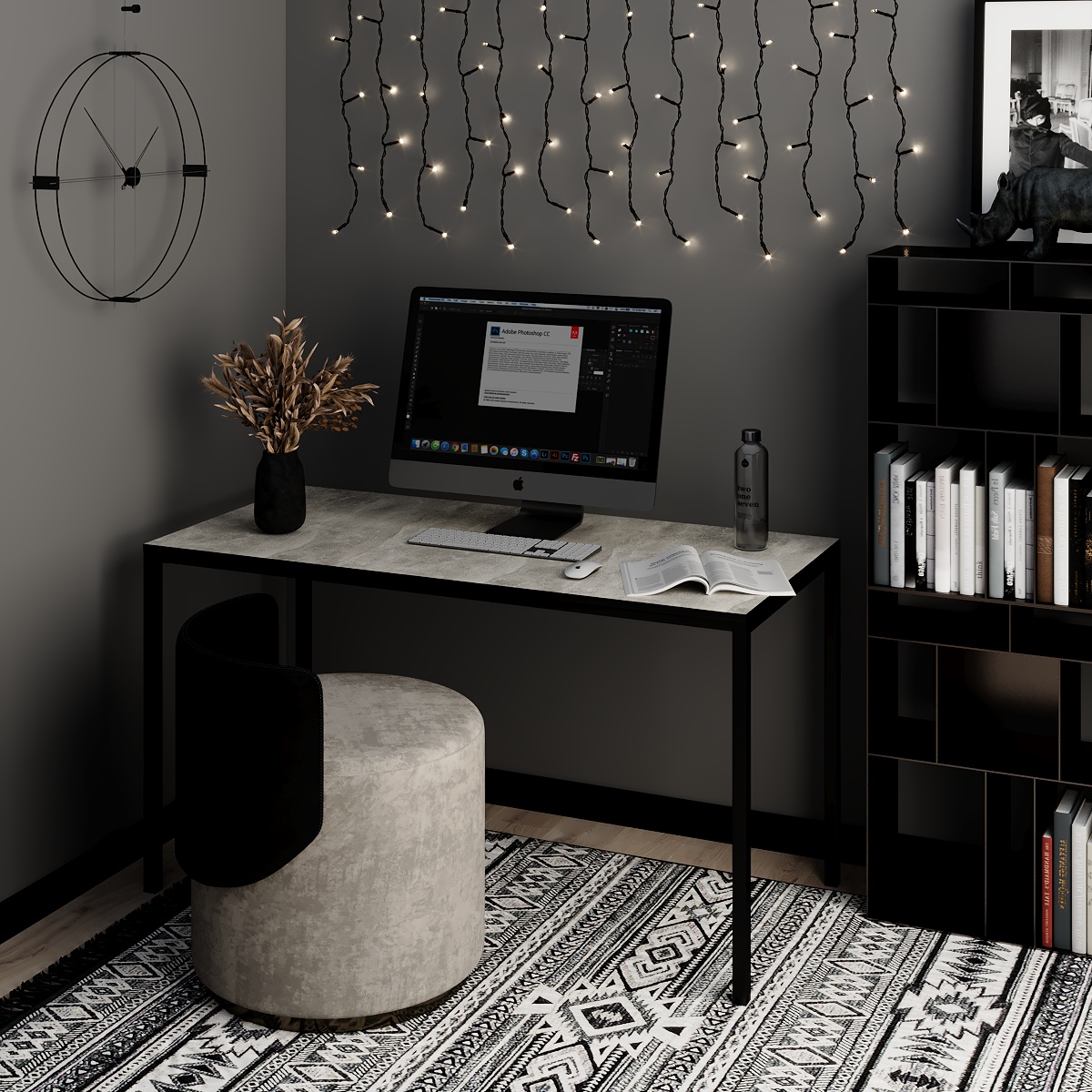 Стіл Brevity Loft Standart 140х67 ДСП Ательє світлий, Чорний (931380293) дешево