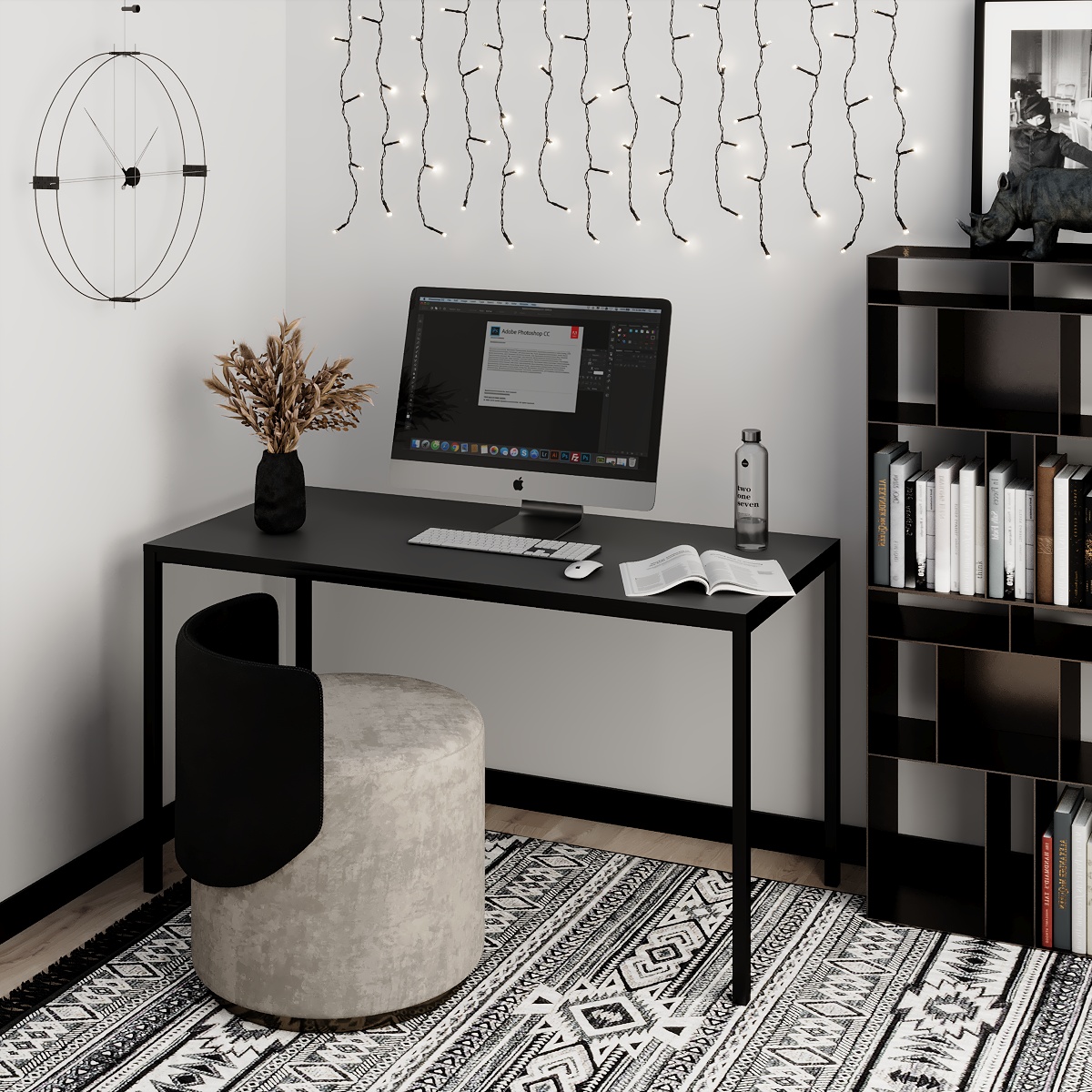 Стіл Brevity Loft Standart 140х67 ДСП Графіт, Чорний (931380291) дешево