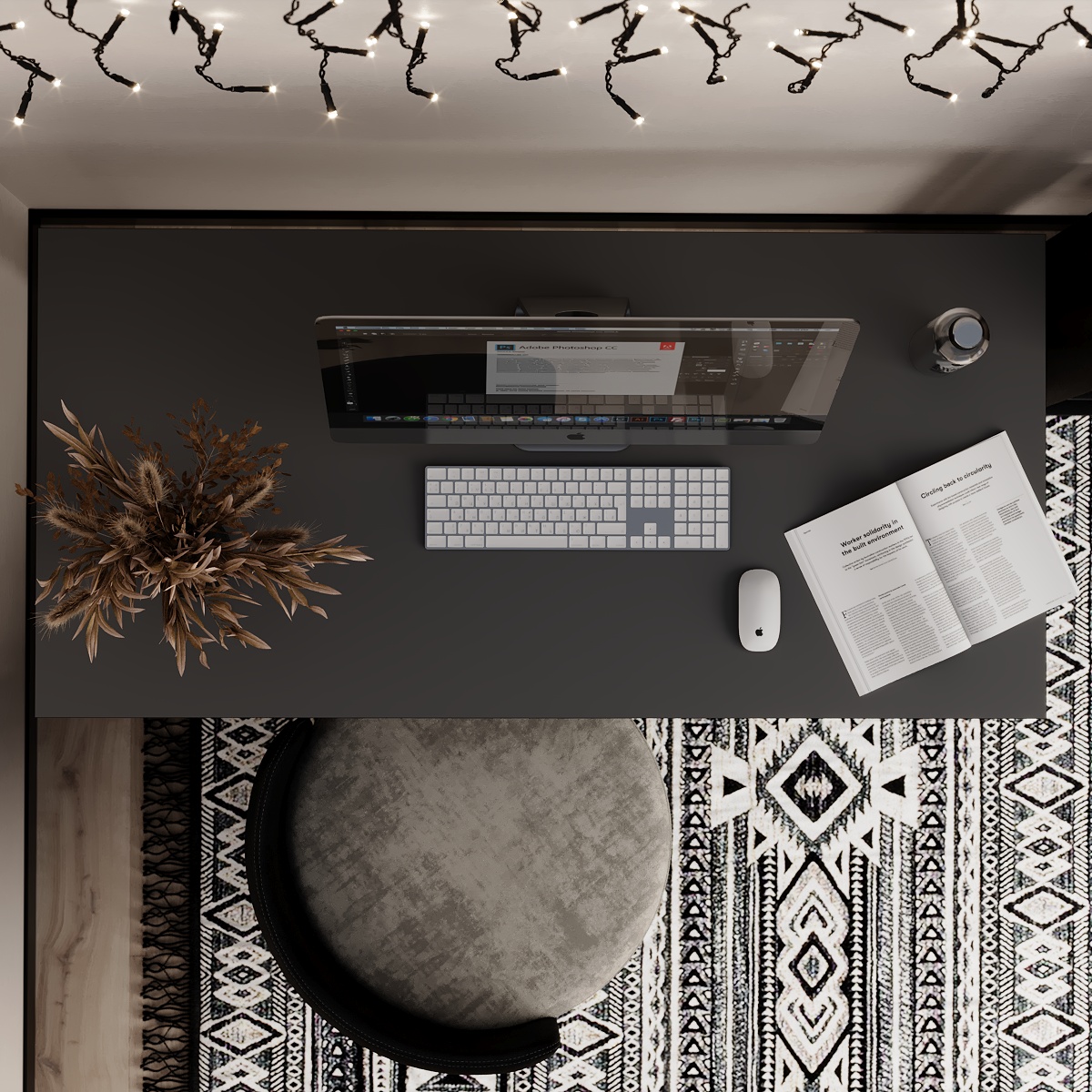 Стіл Brevity Loft Standart 140х67 ДСП Графіт, Чорний (931380291) недорого