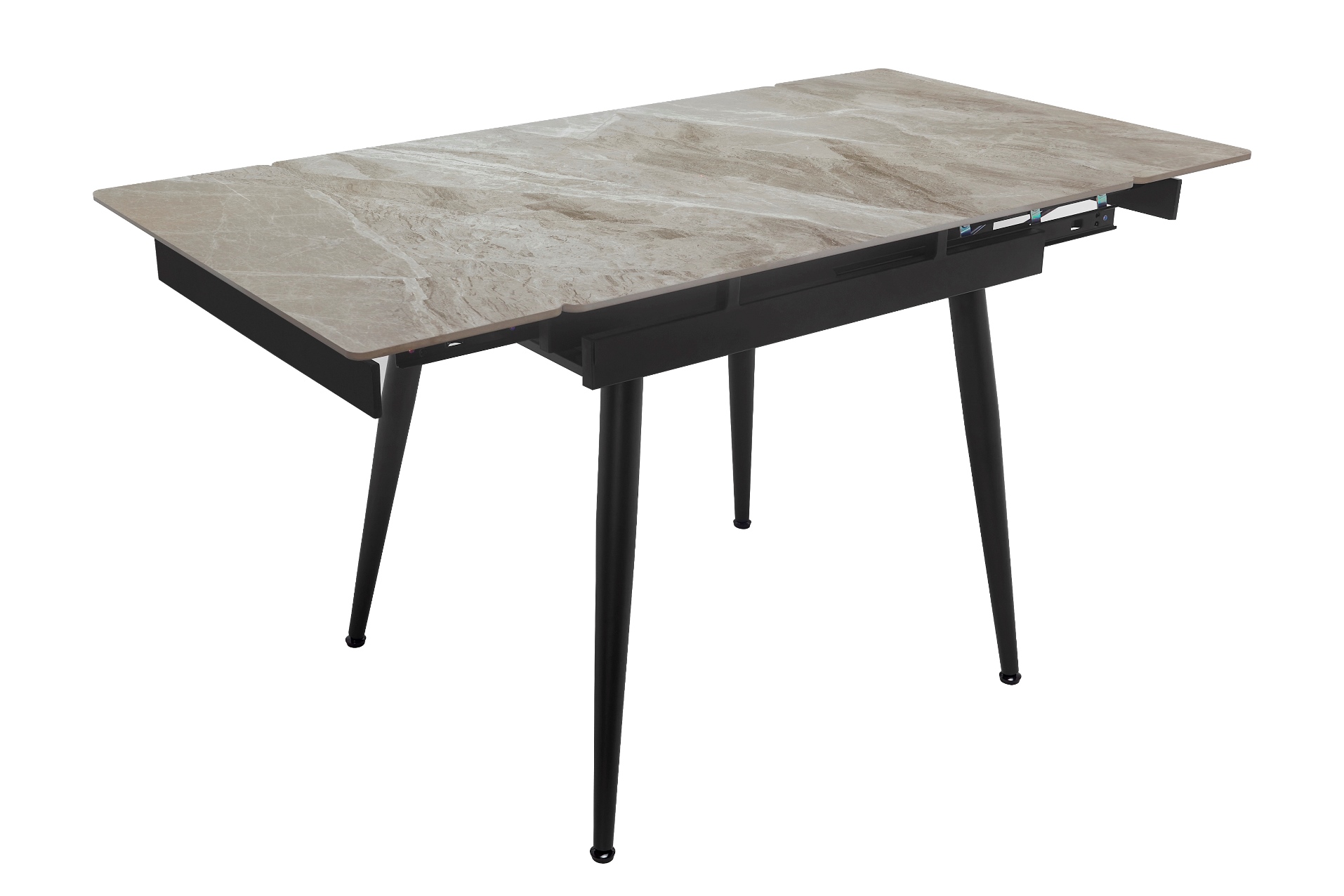 Стол Connor 90х75 Italy grey Glossy, Черный (1011489647) недорого