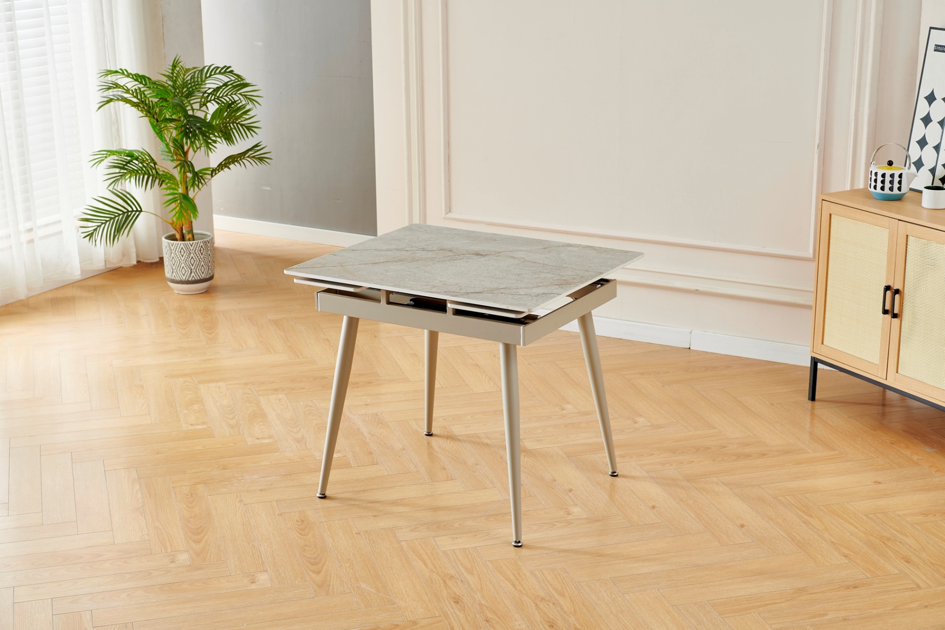 Стол Connor 90х75 Shks Beige Glossy, Сахара (1011489649) дешево