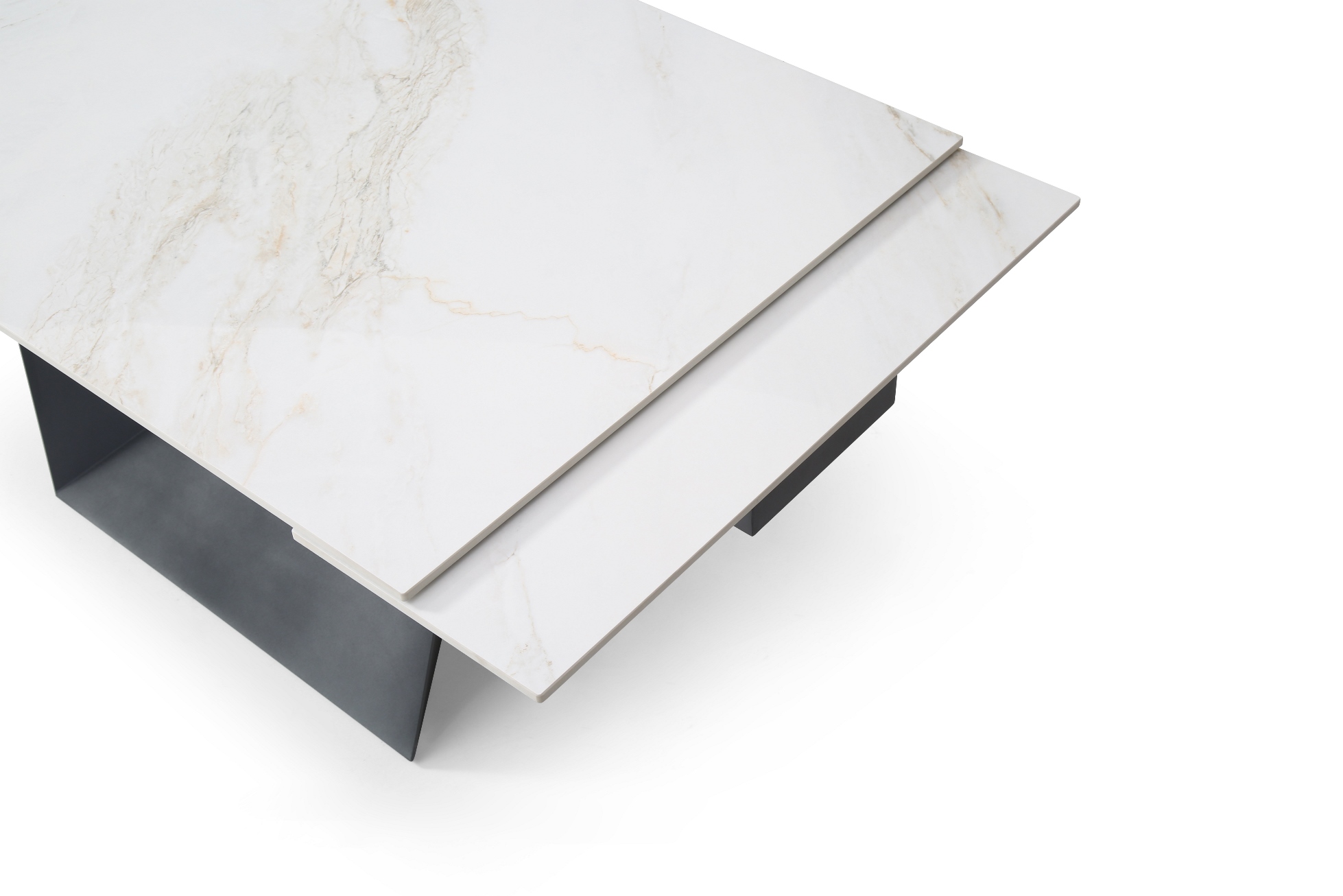 Стіл Edmund 140х85 White Golden Glossy, Чорний (1011489604) в Украине