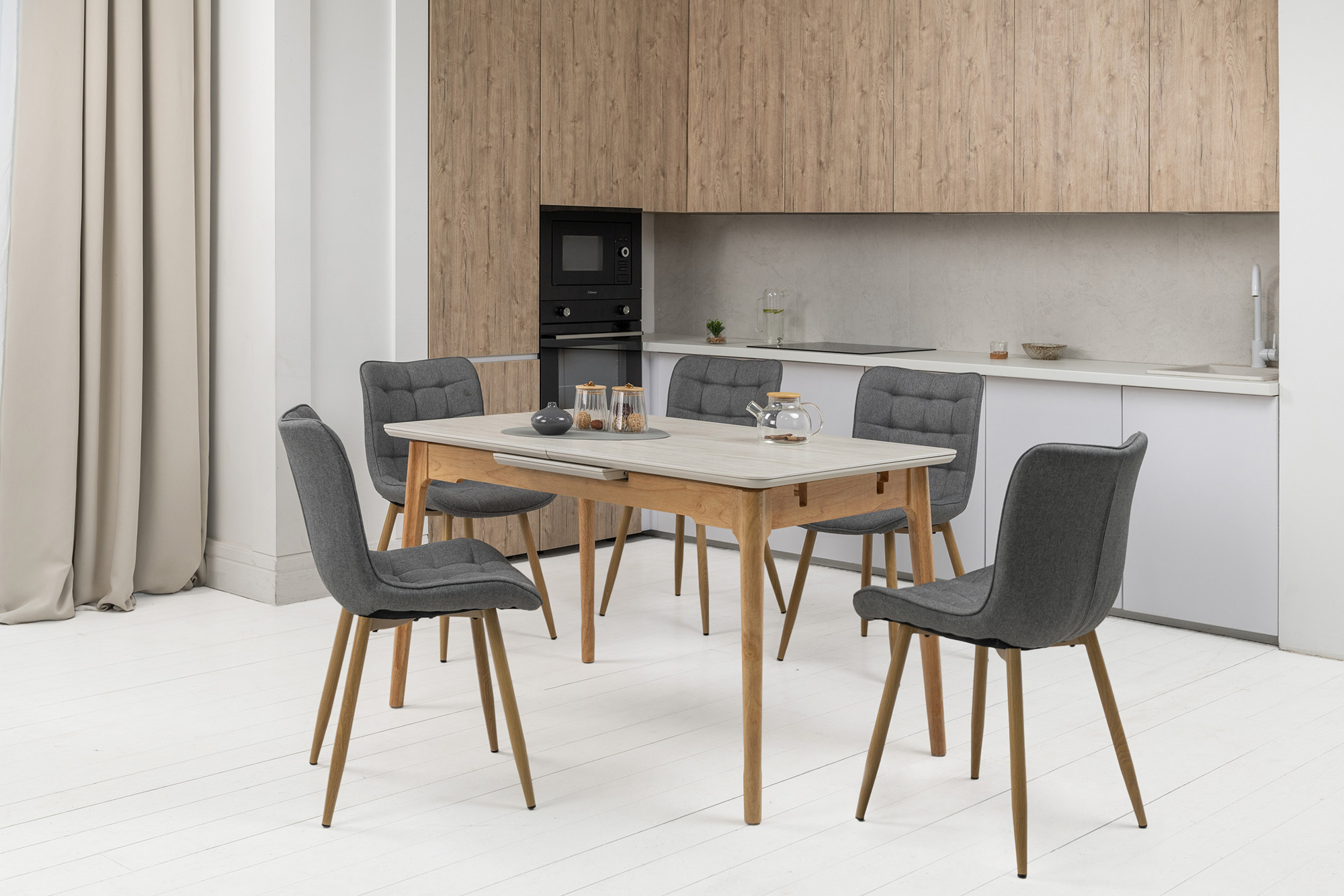Стол Кронос 140x80 Травертин, Дуб (1831489818) kupistul