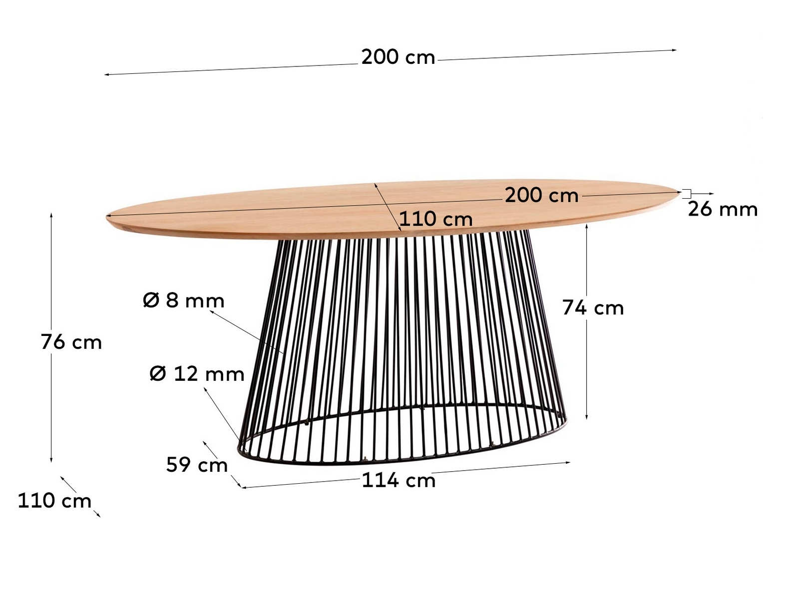 Стол Leska 200x110 Дерево (90916230) с доставкой