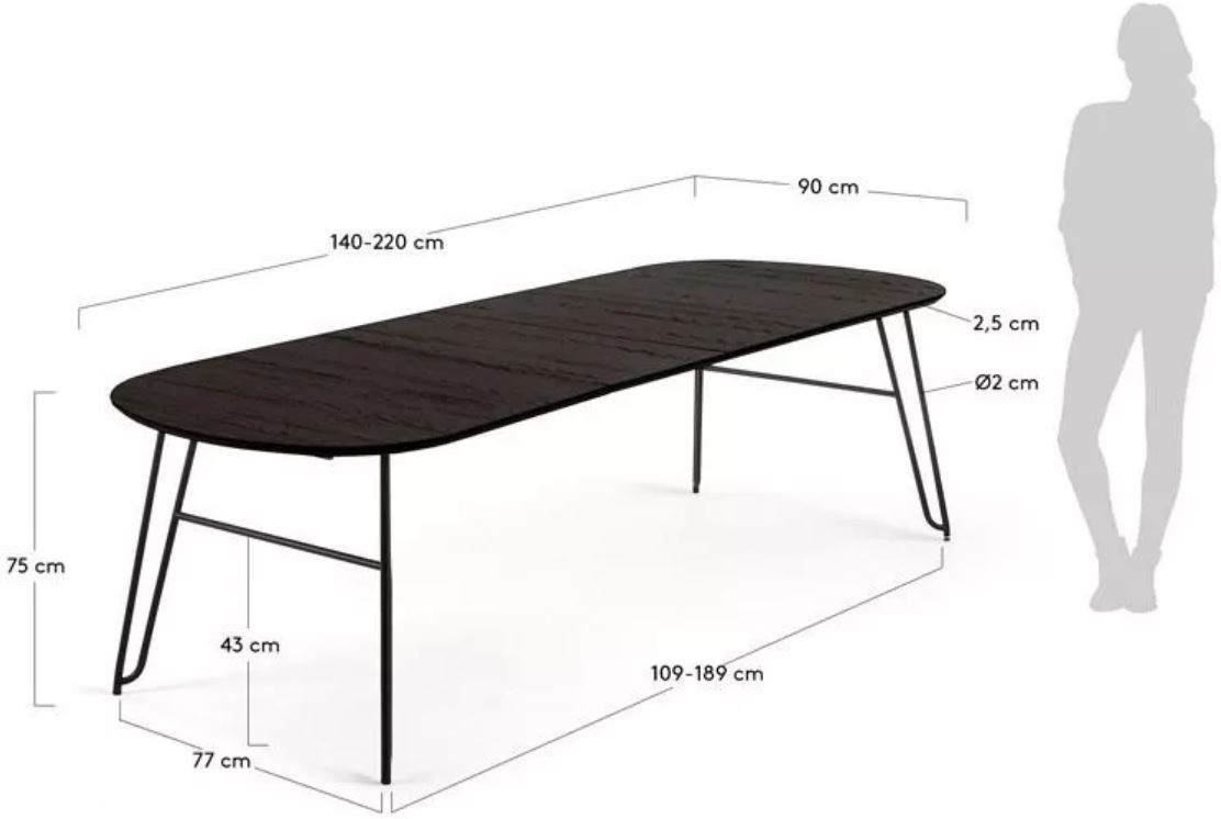 Стіл NORFORT 140х90 Чорний (90916455) в Украине
