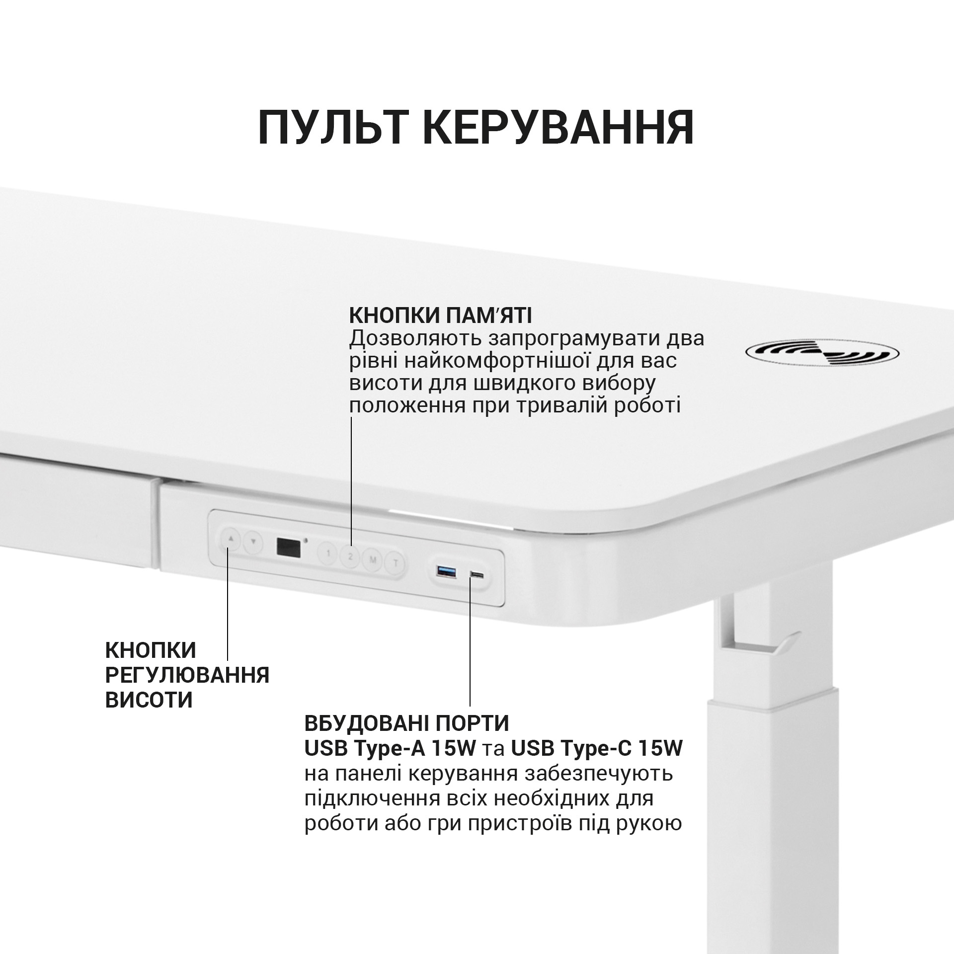 Стіл OfficePro ODE111 118x60 White, White (1311154721) цена