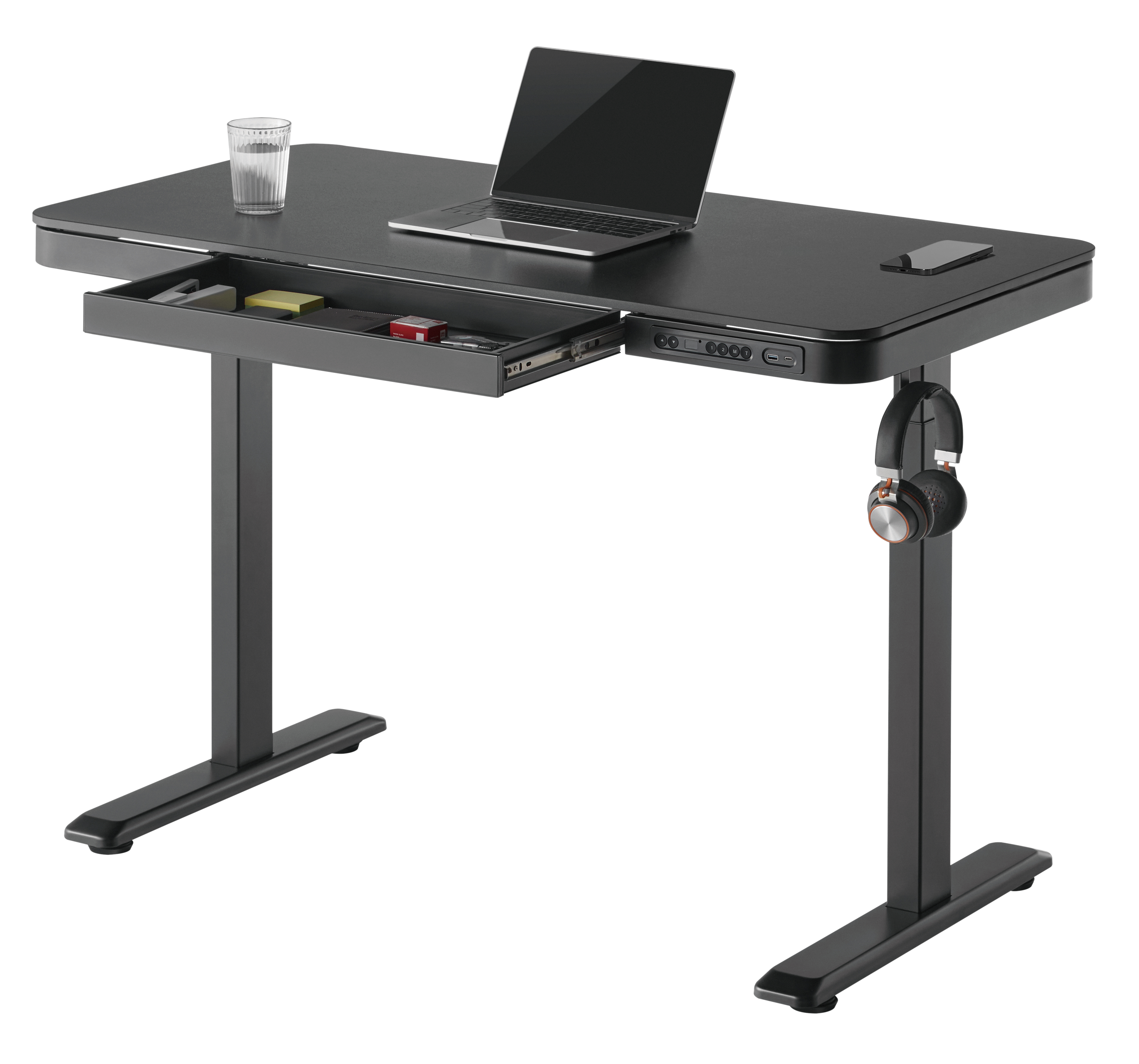 Стол OfficePro ODE111 118x60 Black, Black (1311154719) недорого