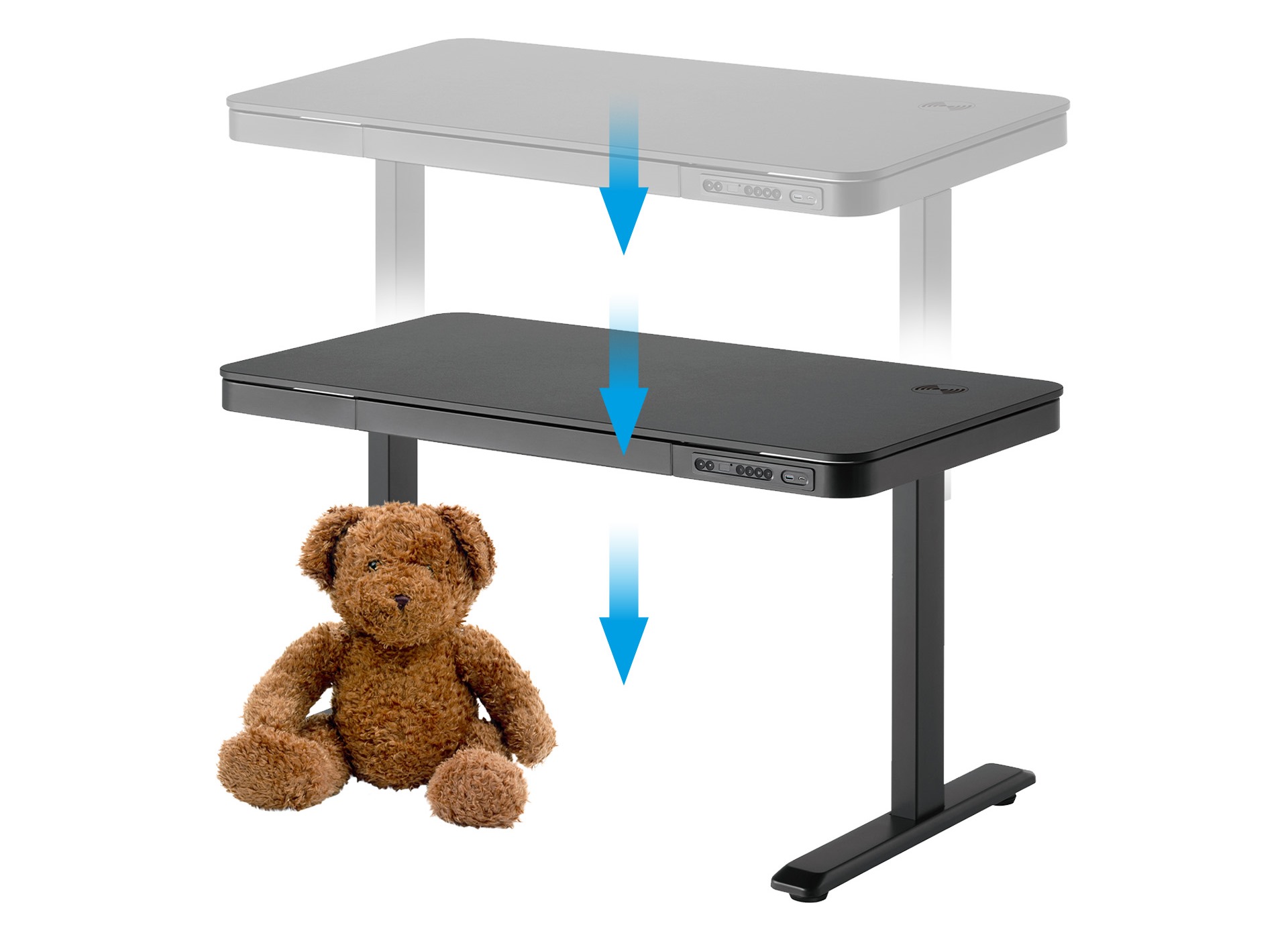 Стол OfficePro ODE111 118x60 Black, Black (1311154719) в Киеве