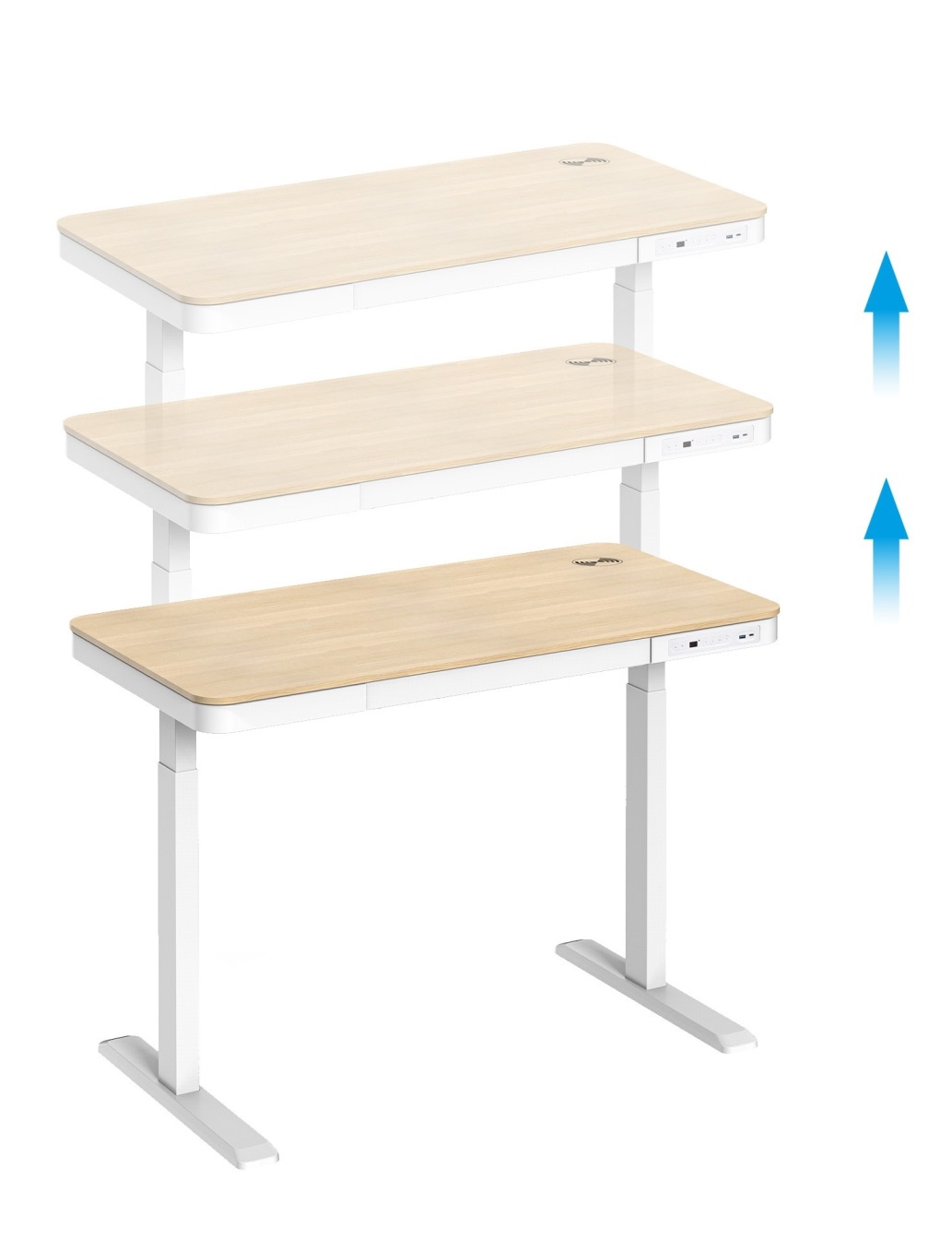 Стол OfficePro ODE111 118x60 Natural, White (1311154720) дешево