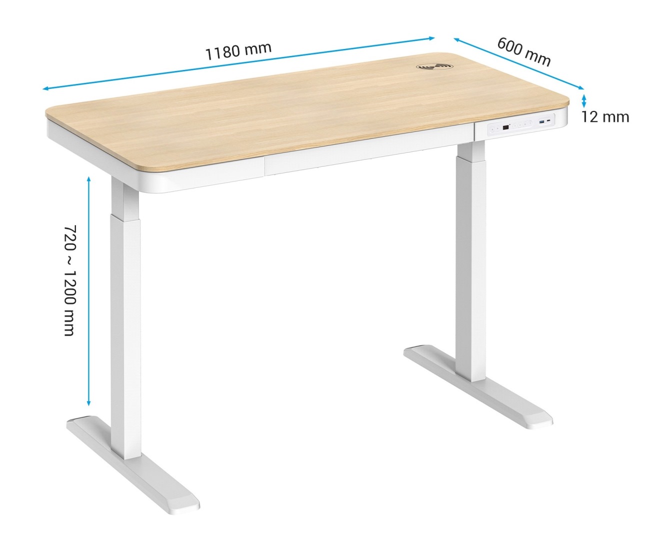Стол OfficePro ODE111 118x60 Natural, White (1311154720) недорого