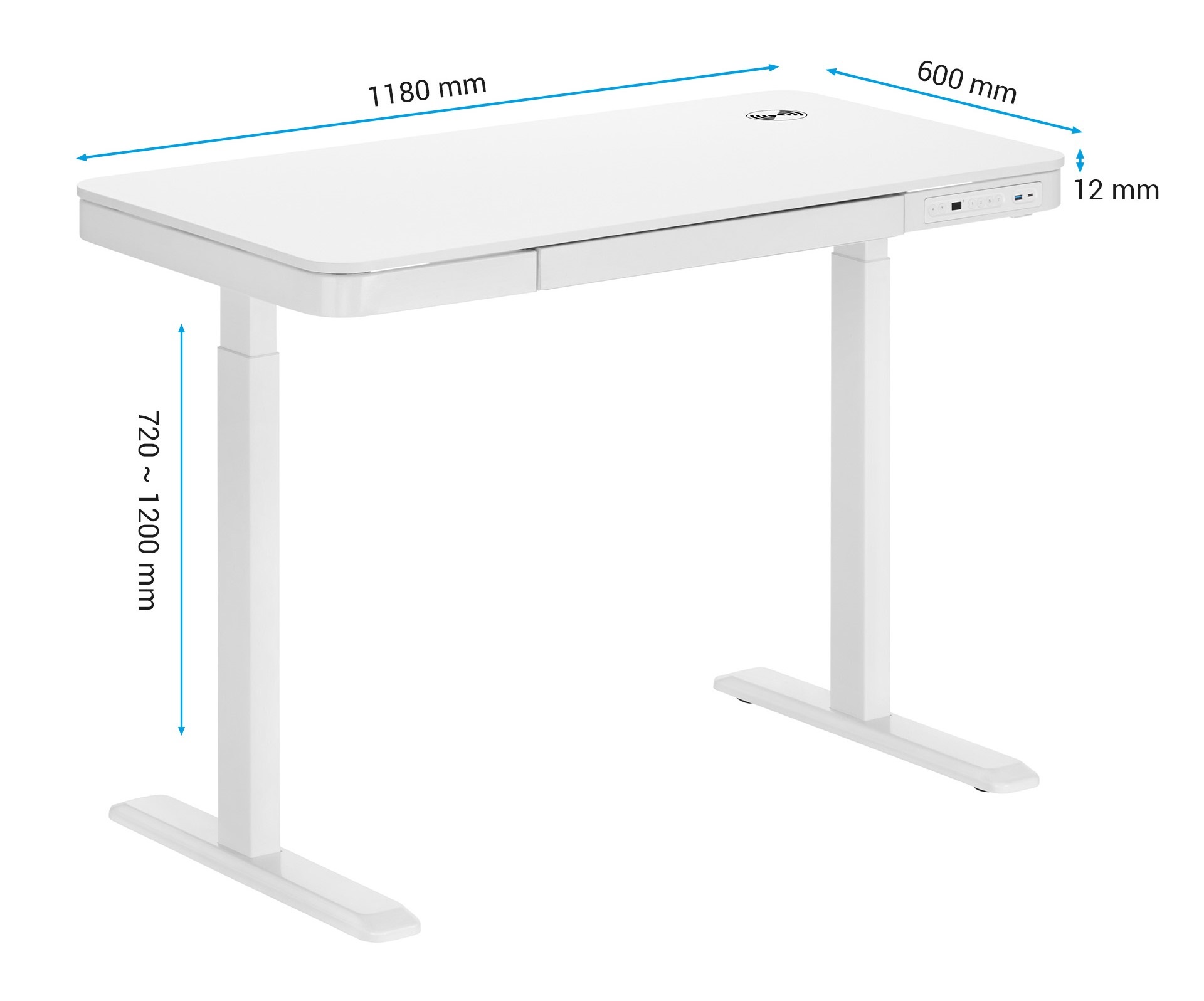 Стіл OfficePro ODE111 118x60 White, White (1311154721) в Украине