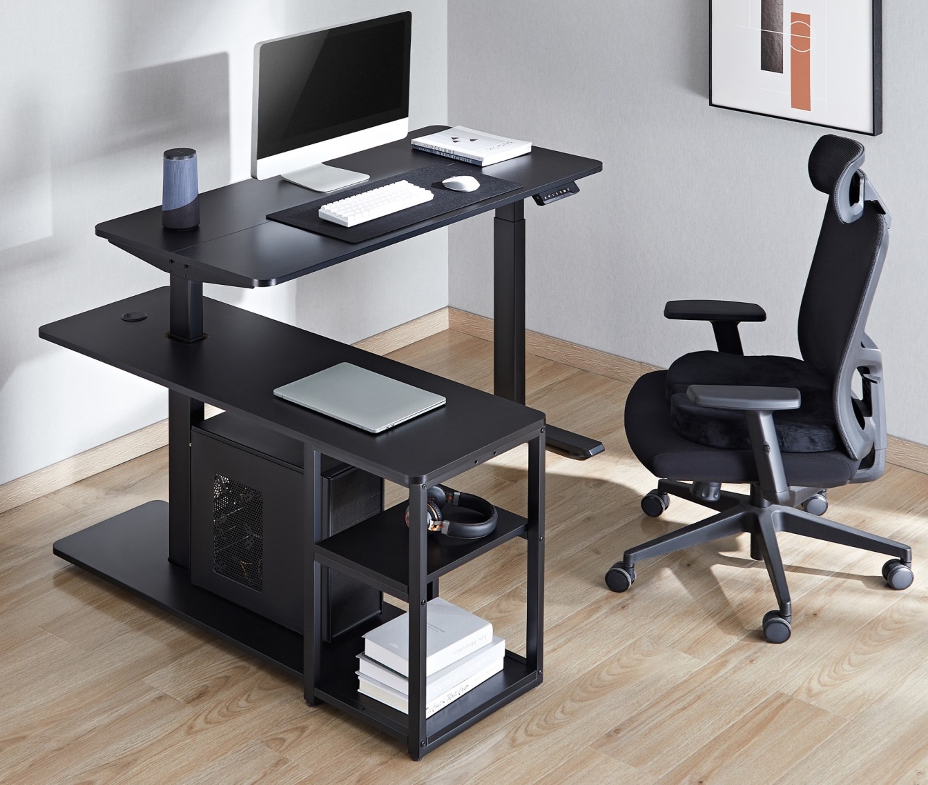 Стіл OfficePro ODE119 136х120 Black, Black (1311154722) в Украине