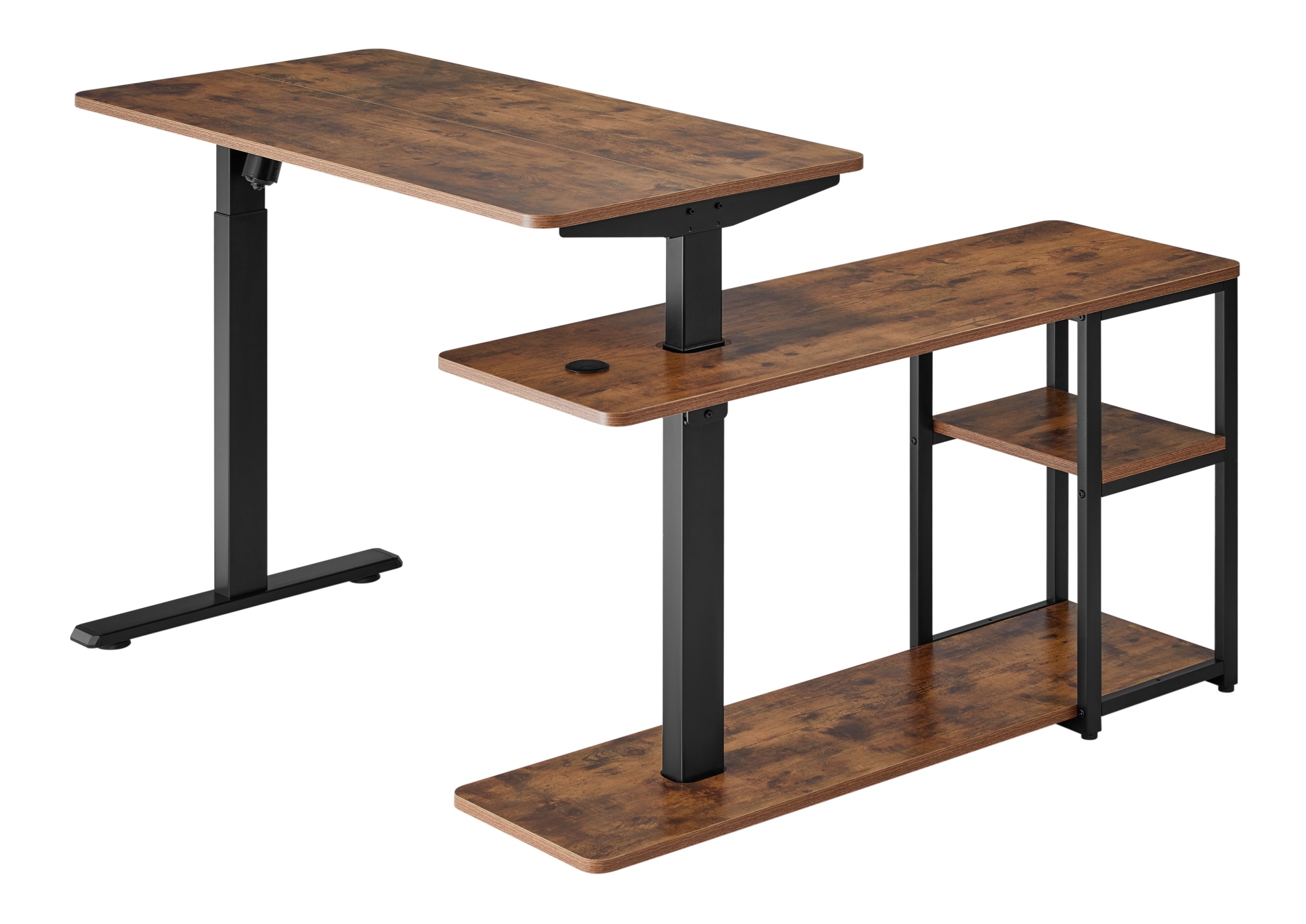 Стіл OfficePro ODE119 136х120 Walnut wood, Black (1311154723) недорого