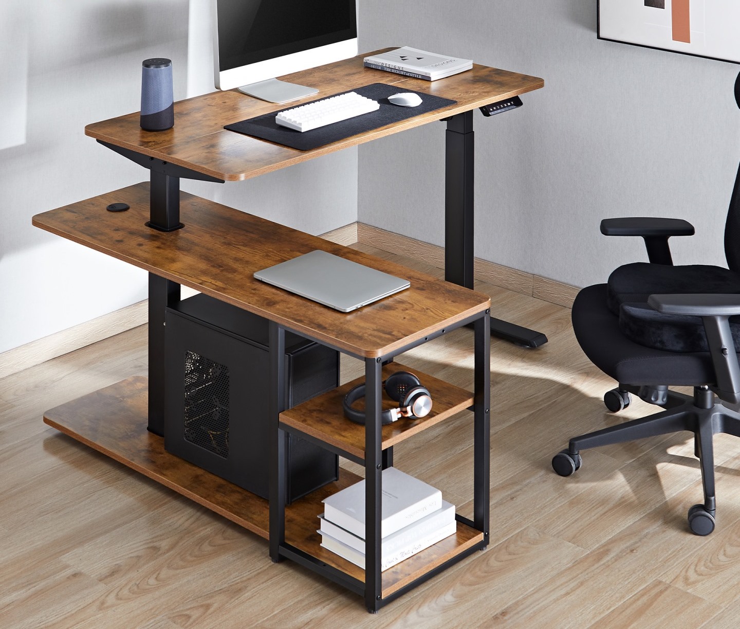 Стіл OfficePro ODE119 136х120 Walnut wood, Black (1311154723) с доставкой
