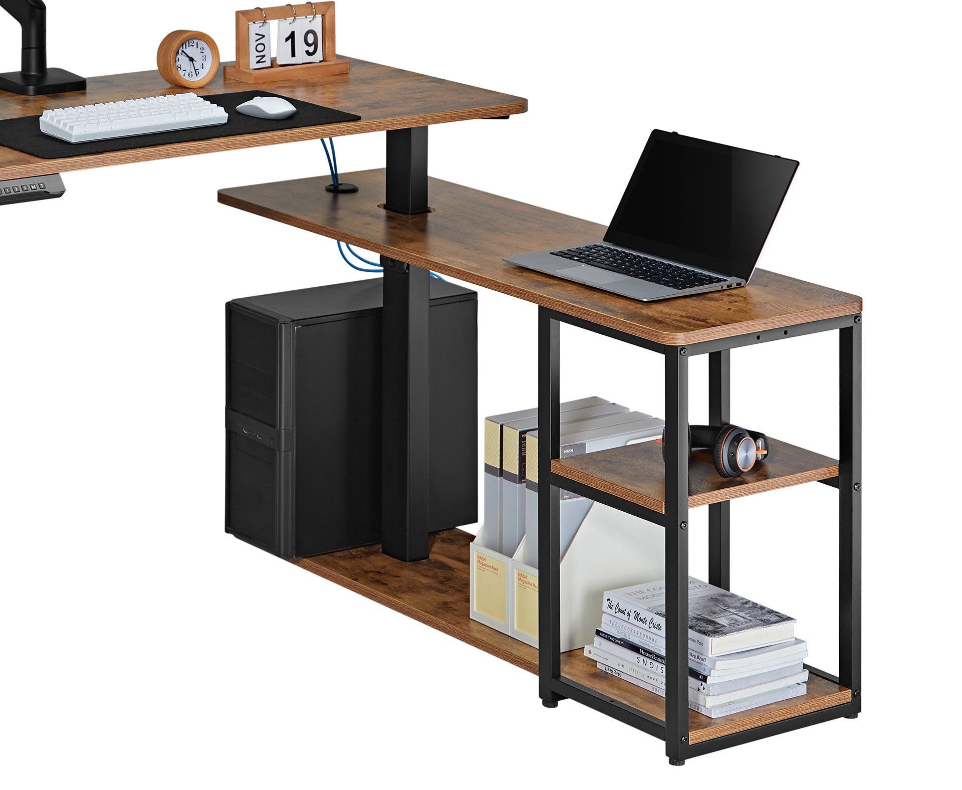Стіл OfficePro ODE119 136х120 Walnut wood, Black (1311154723) цена