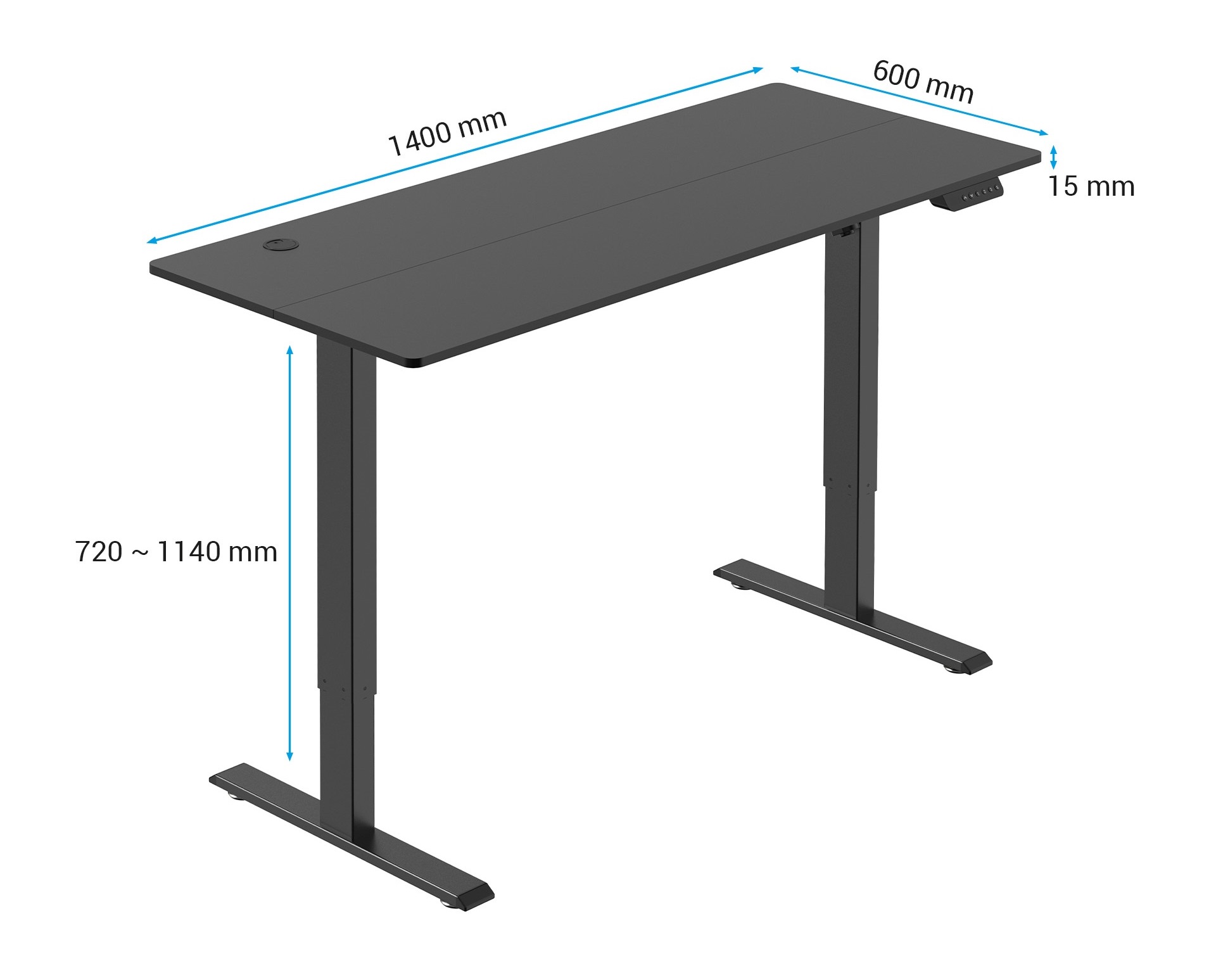 Стіл OfficePro ODE670B 140x60 Black (1311154718) с доставкой
