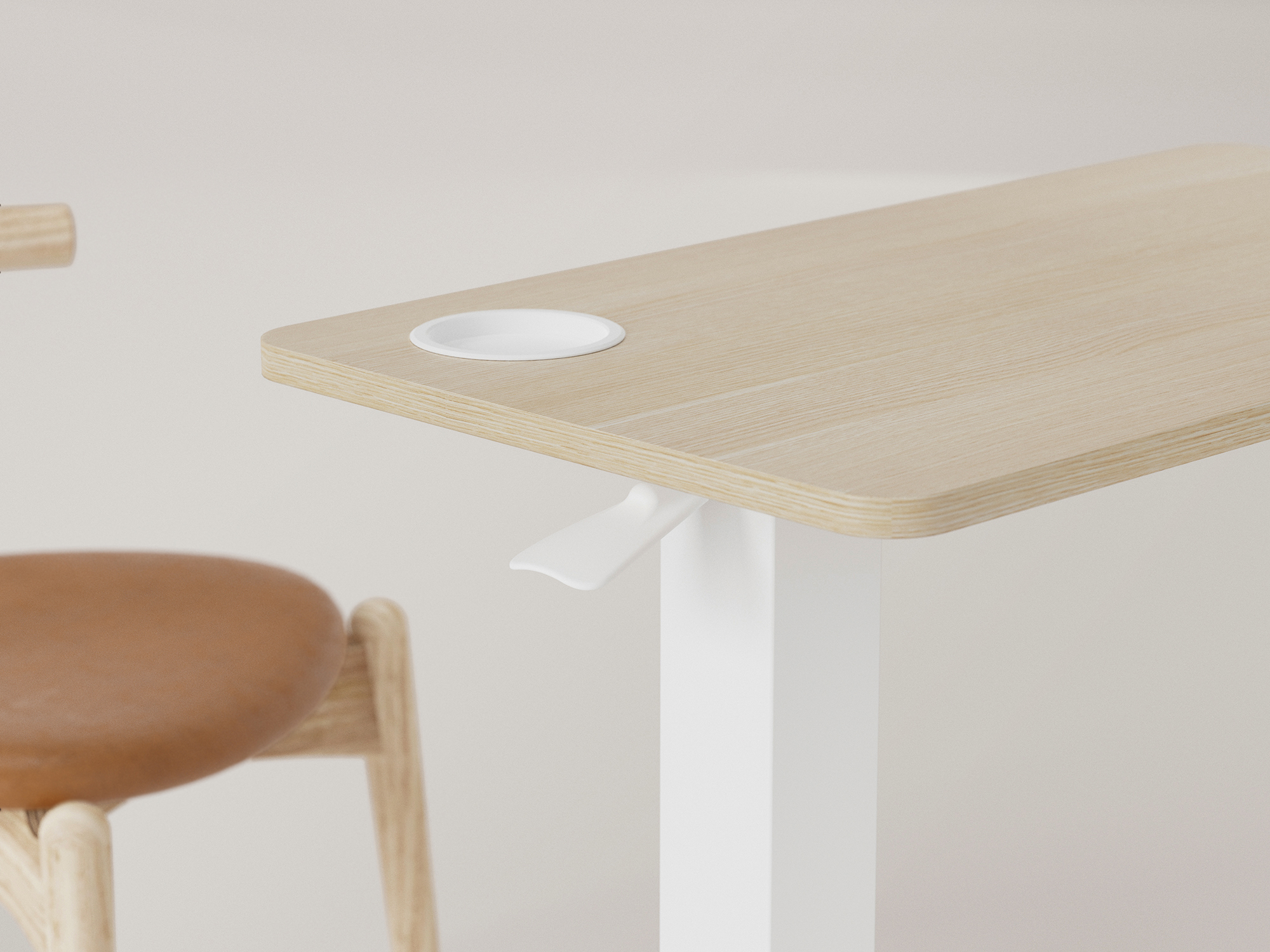 Стіл OfficePro ODM366 71x40 Light wood, White (1311033026) фото