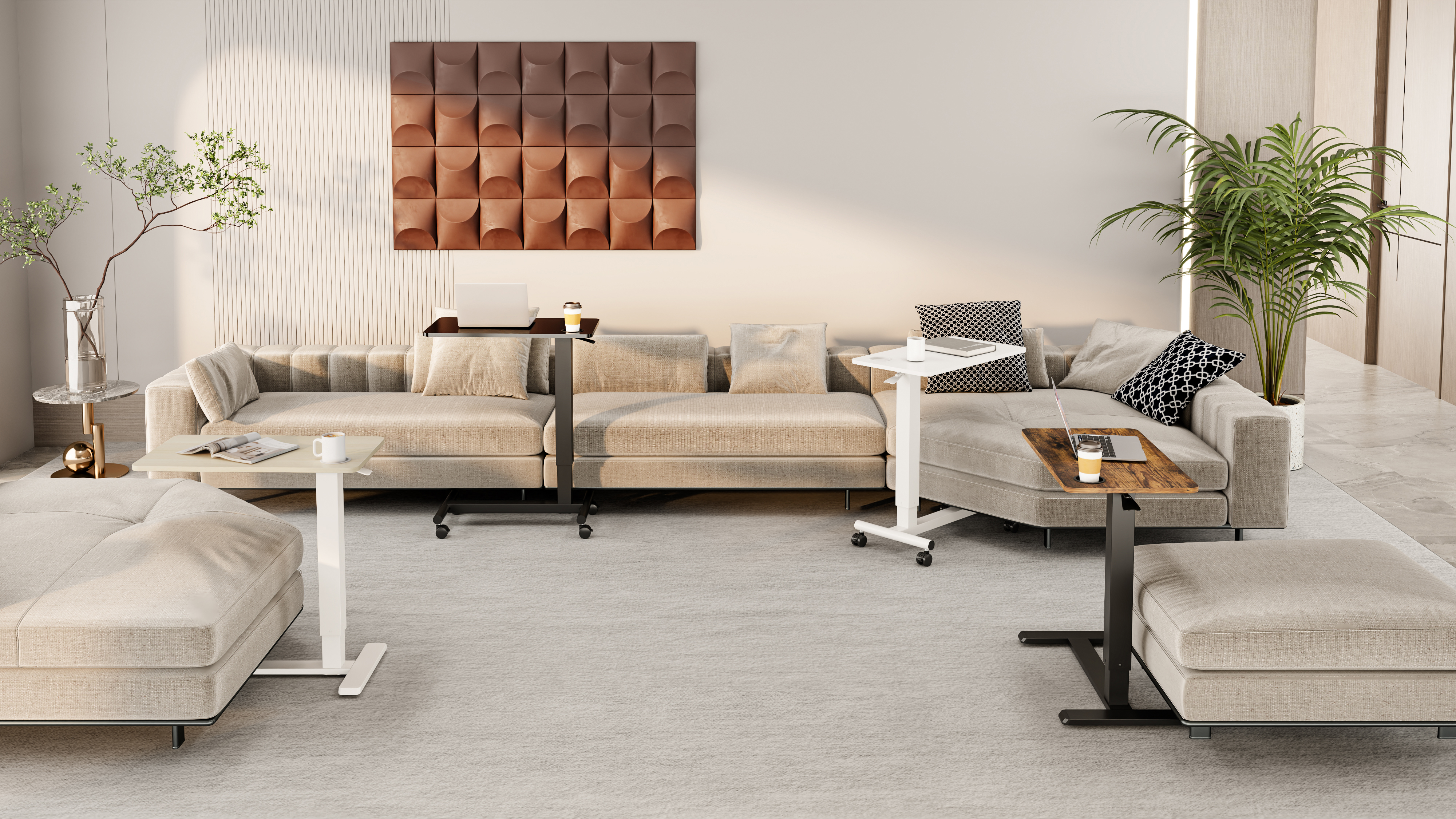 Стіл OfficePro ODM366 71x40 Light wood, White (1311033026) купить