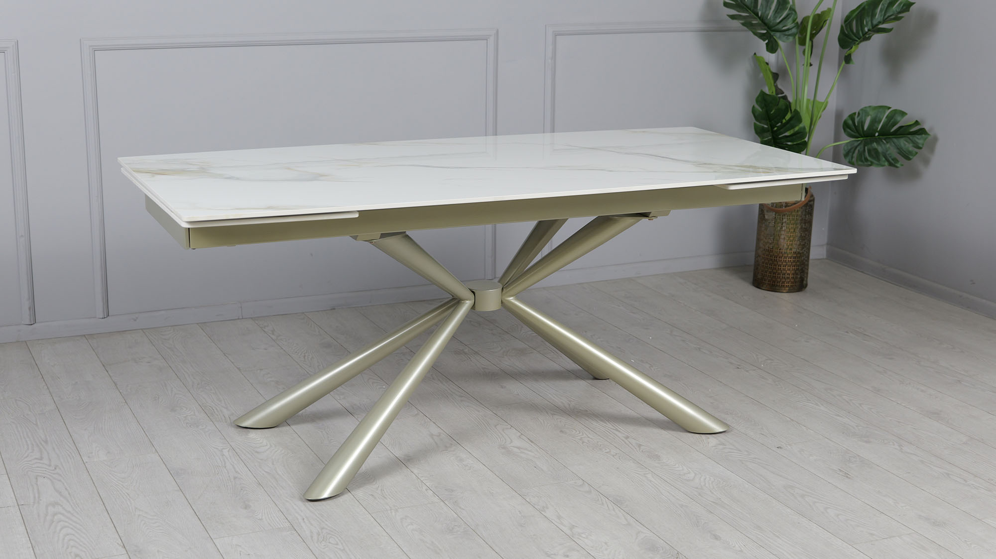 Стол Рим 180x90 Белый глянец, Шампань (731488351) в Киеве