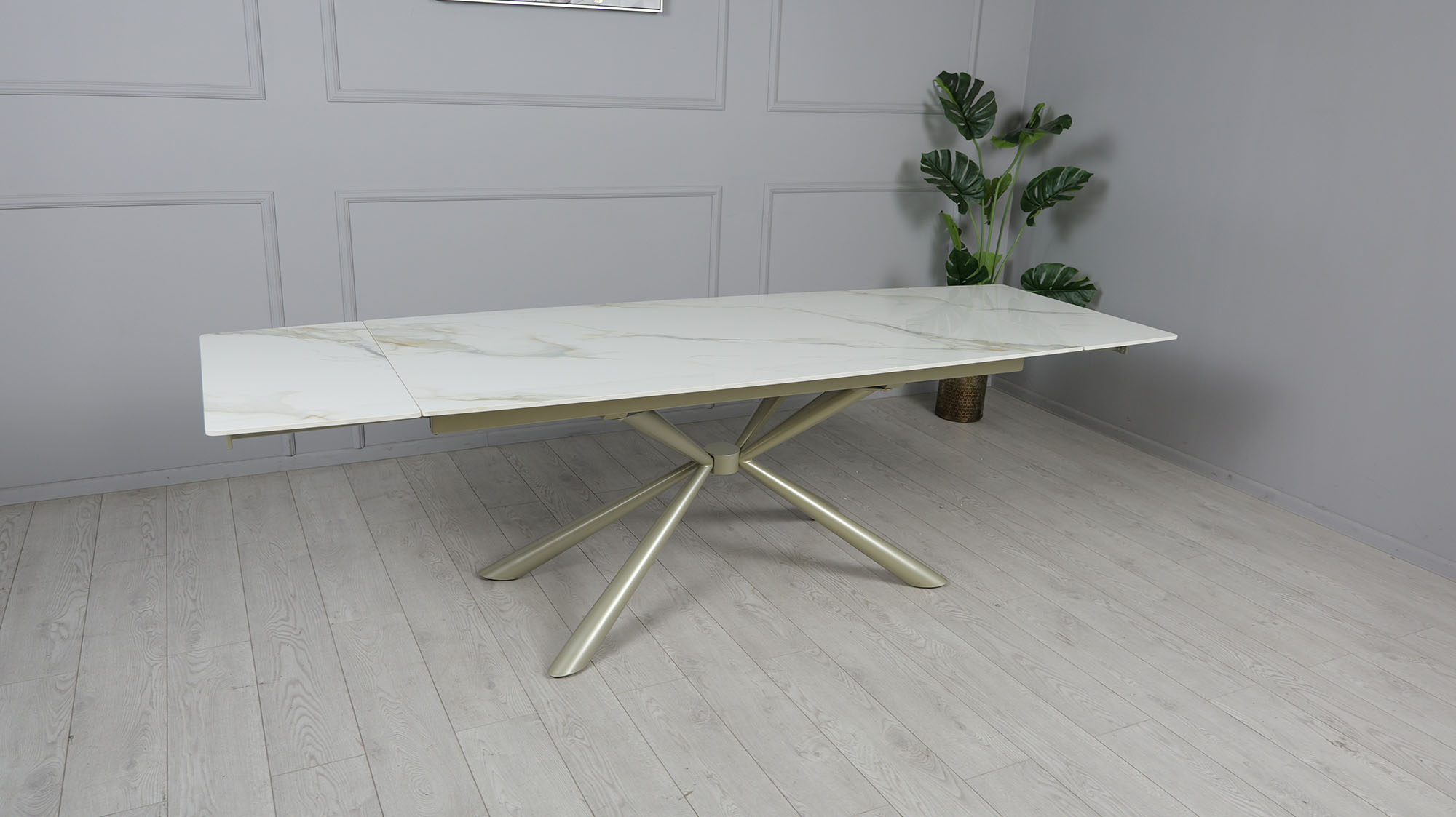 Стол Рим 180x90 Белый глянец, Шампань (731488351) в интернет-магазине