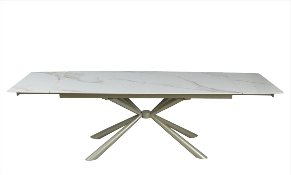 Стол Рим 180x90 Белый глянец, Шампань (731488351) с доставкой