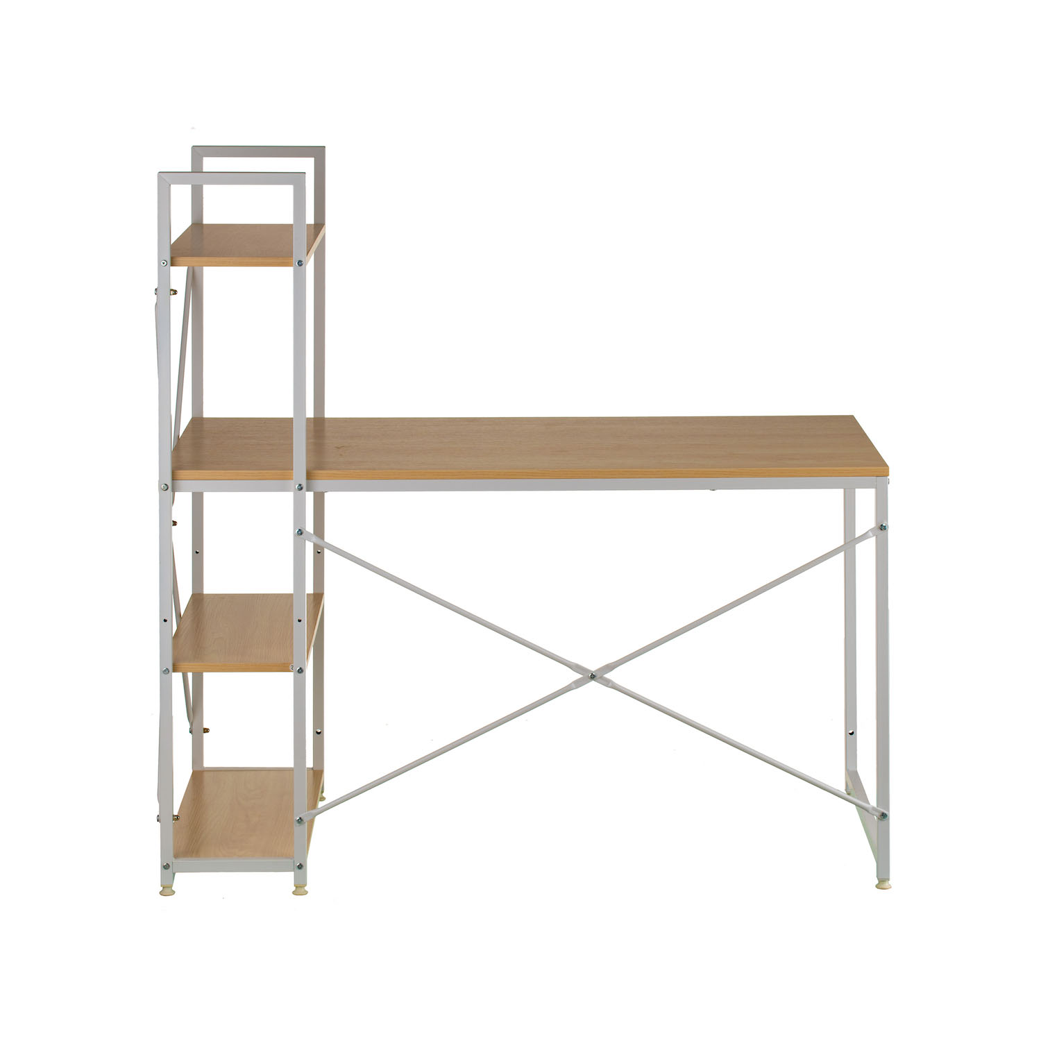Стол с стеллажом Cross 120x60 White, Beige (26512416) недорого