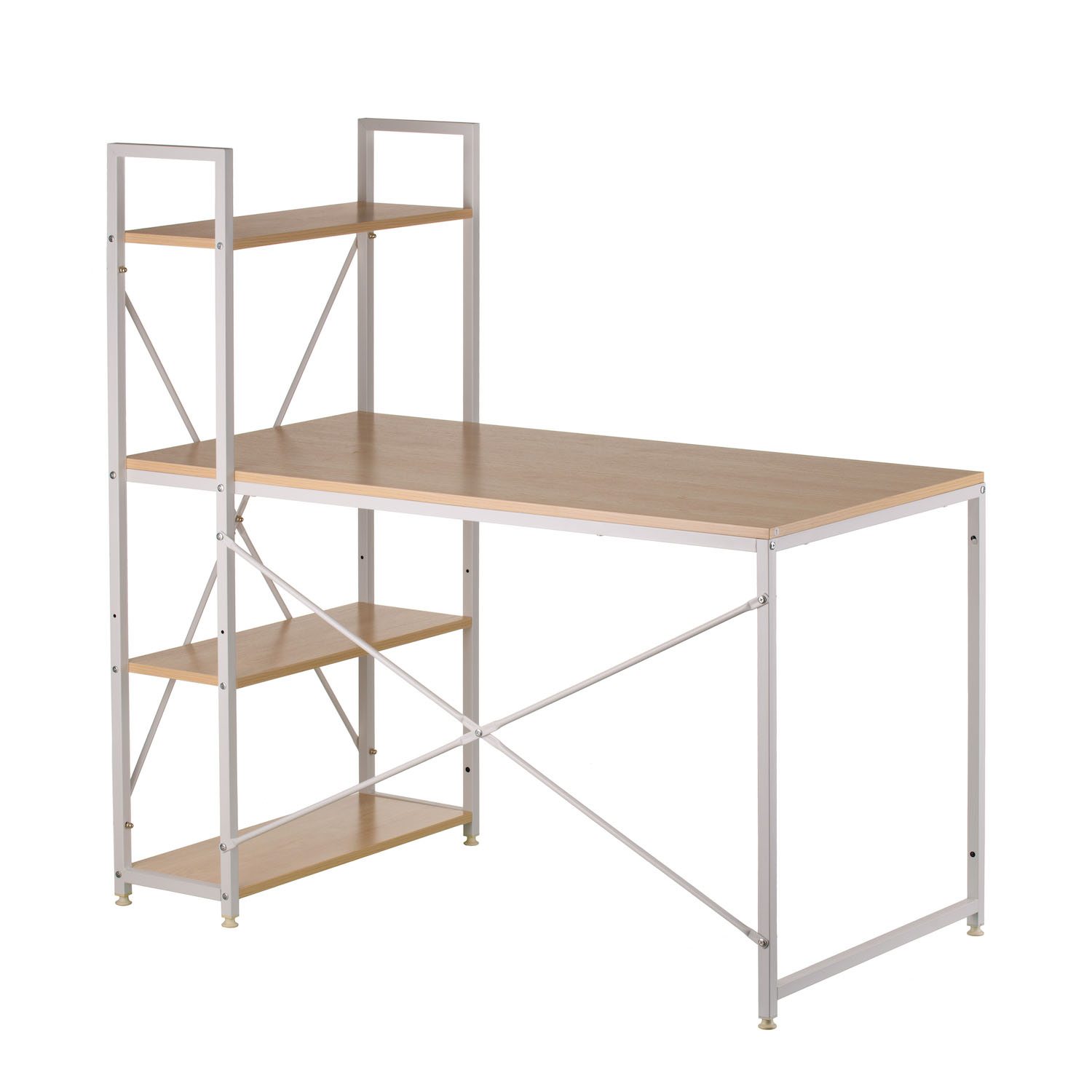 Стол с стеллажом Cross 120x60 White, Beige (26512416) с доставкой