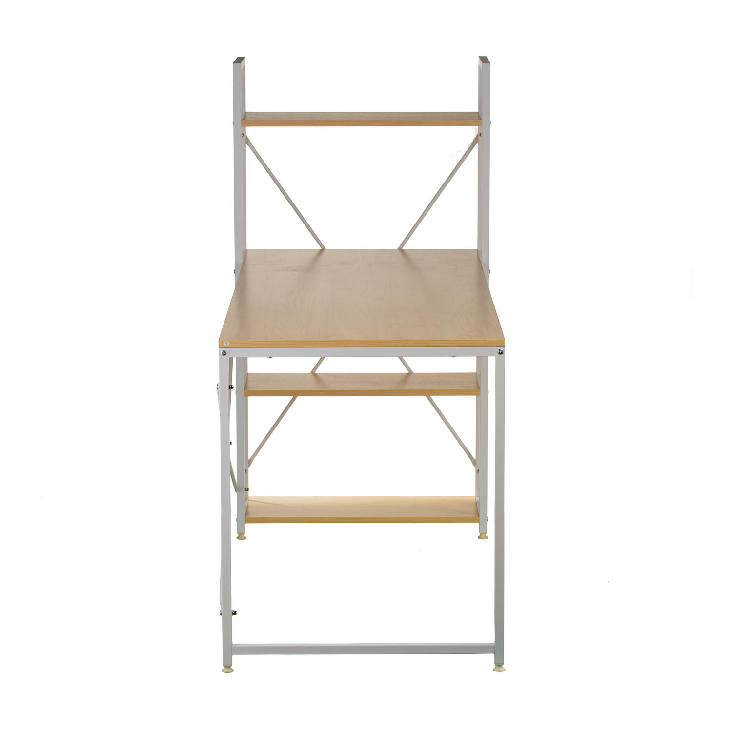 Стол с стеллажом Cross 120x60 White, Beige (26512416) в Украине