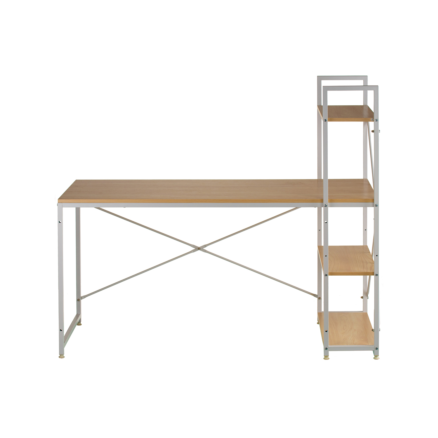 Стол с стеллажом Cross 140x60 White, Beige (26512417) дешево