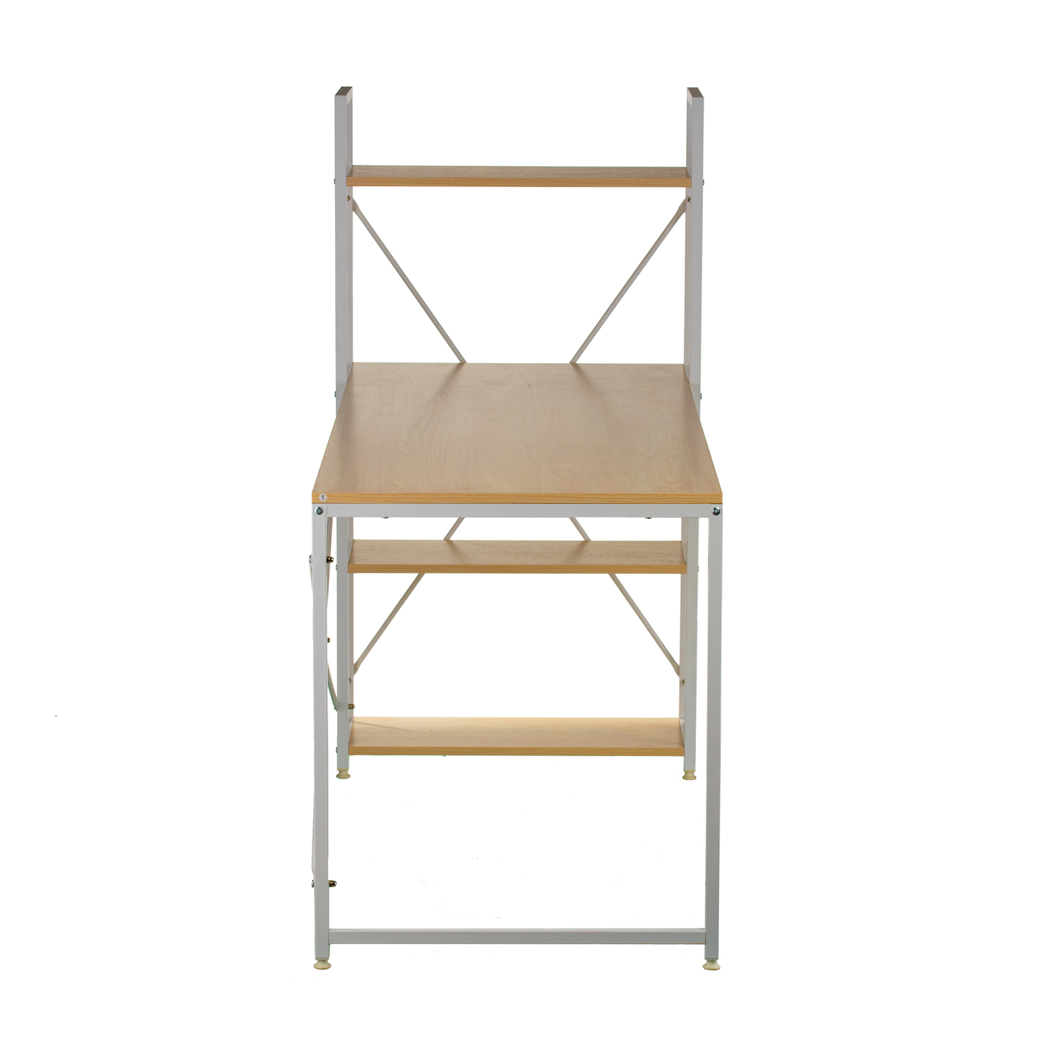 Стол с стеллажом Cross 140x60 White, Beige (26512417) в Украине