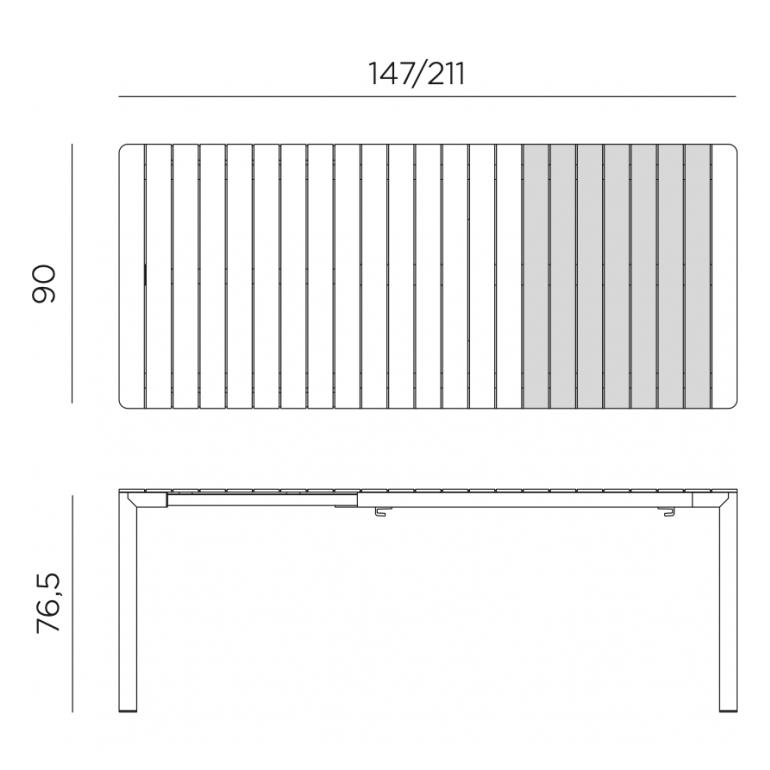 Стол Tevere Extensible 147х90 Antracite (131478613) недорого
