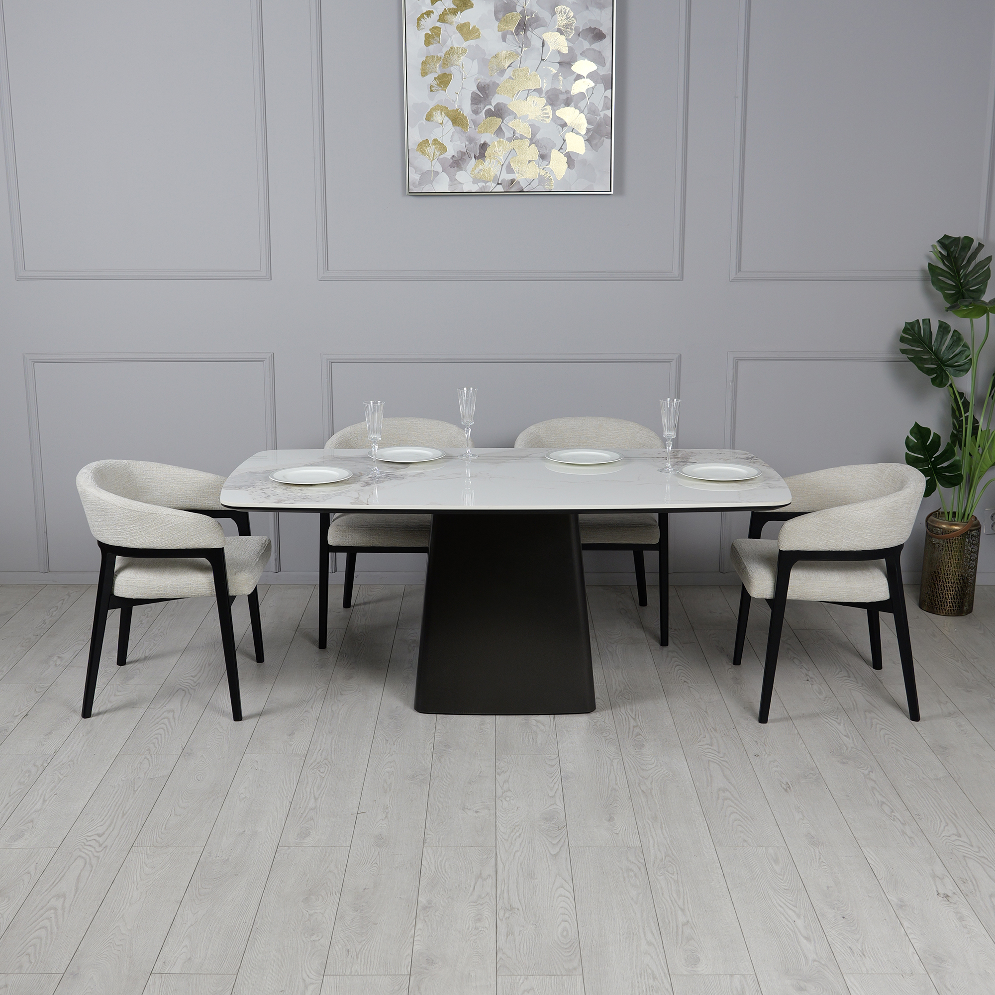Стол Титан 180x90 Белый глянец, Графит (731488498) купить