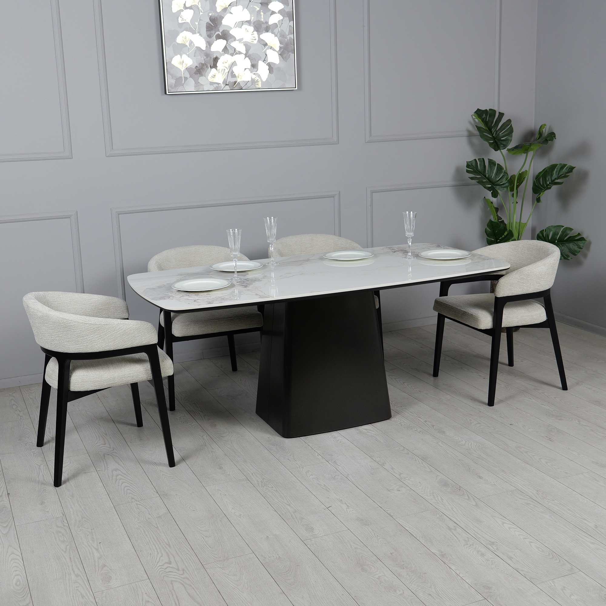 Стол Титан 180x90 Белый глянец, Графит (731488498) kupistul