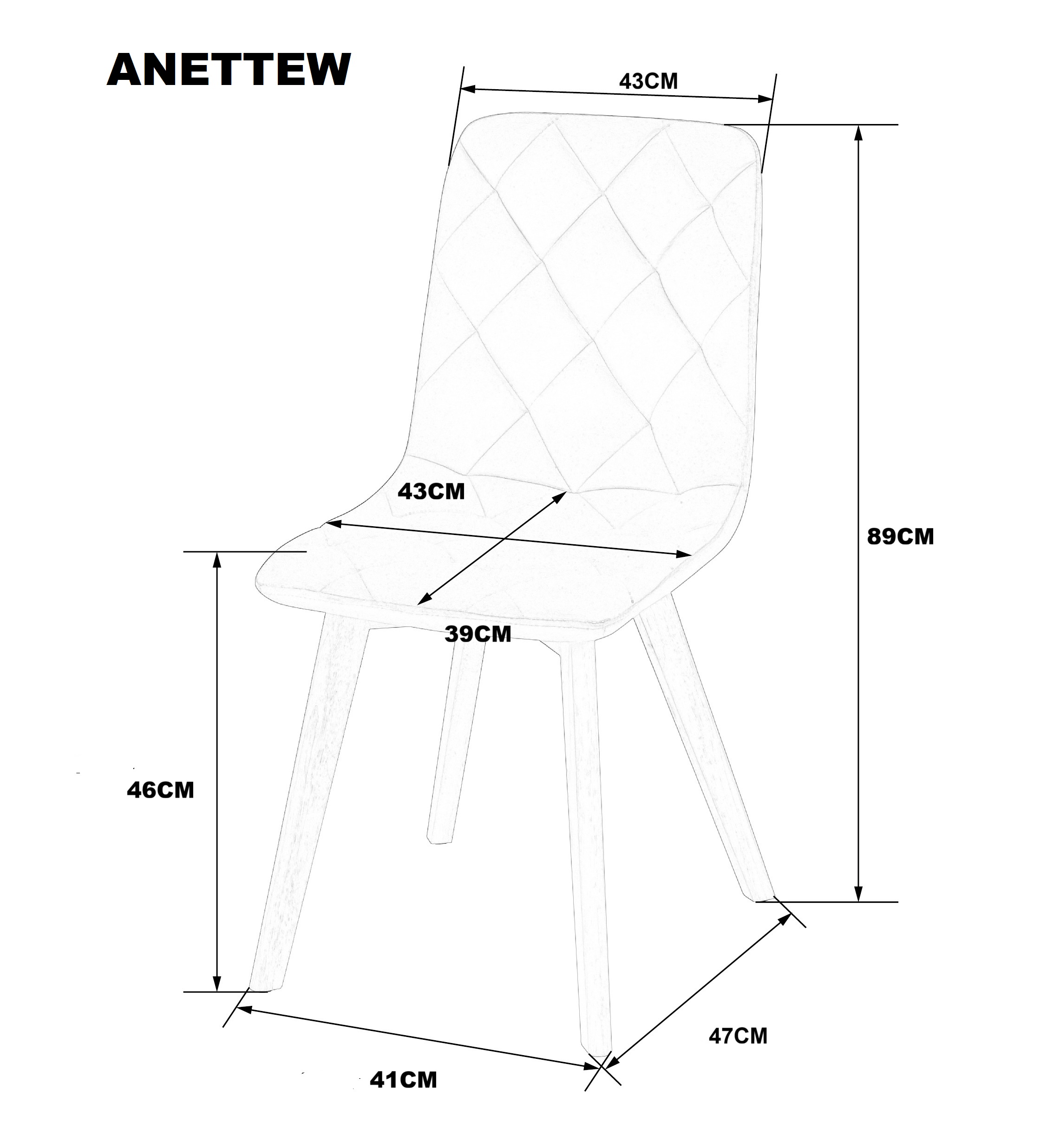 Стул ANETTE дерево Черный (1821489701) в Киеве