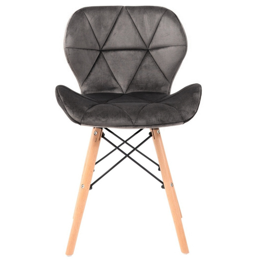 Стул HATTA Astra Velvet Wood Темно-серый (44527596) недорого