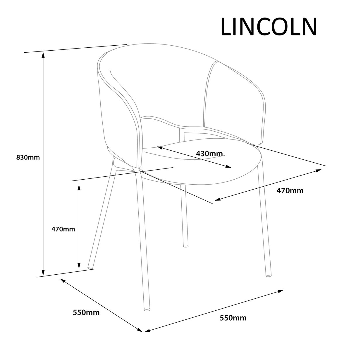 Стул LINCOLN Бежевый (1821489845) в Киеве