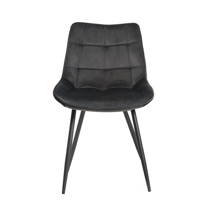 Стілець N-45 fabric Сірий-вельвет, Чорний (23439803) недорого
