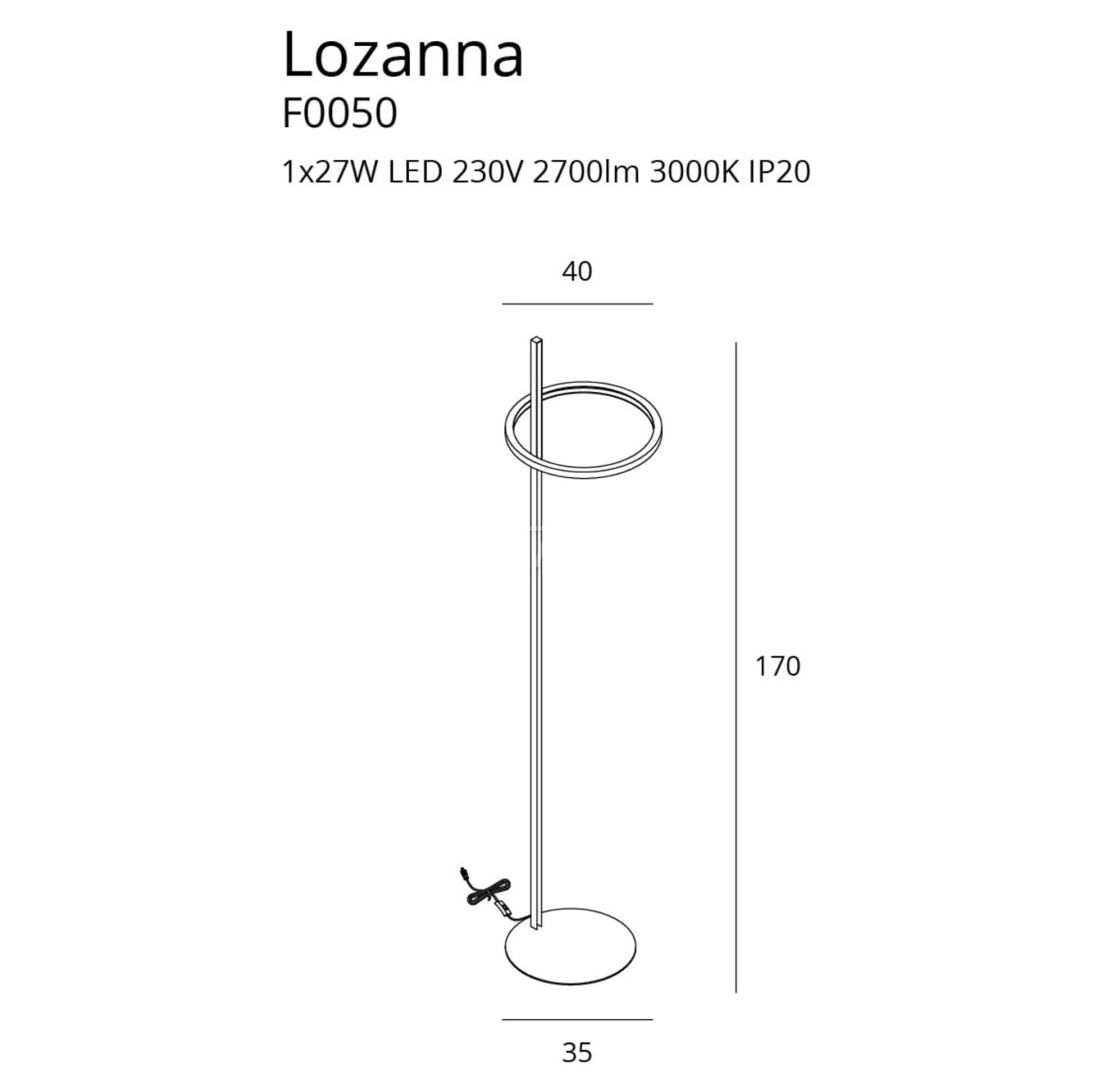 Торшер Lozanna Gold (118865185) недорого