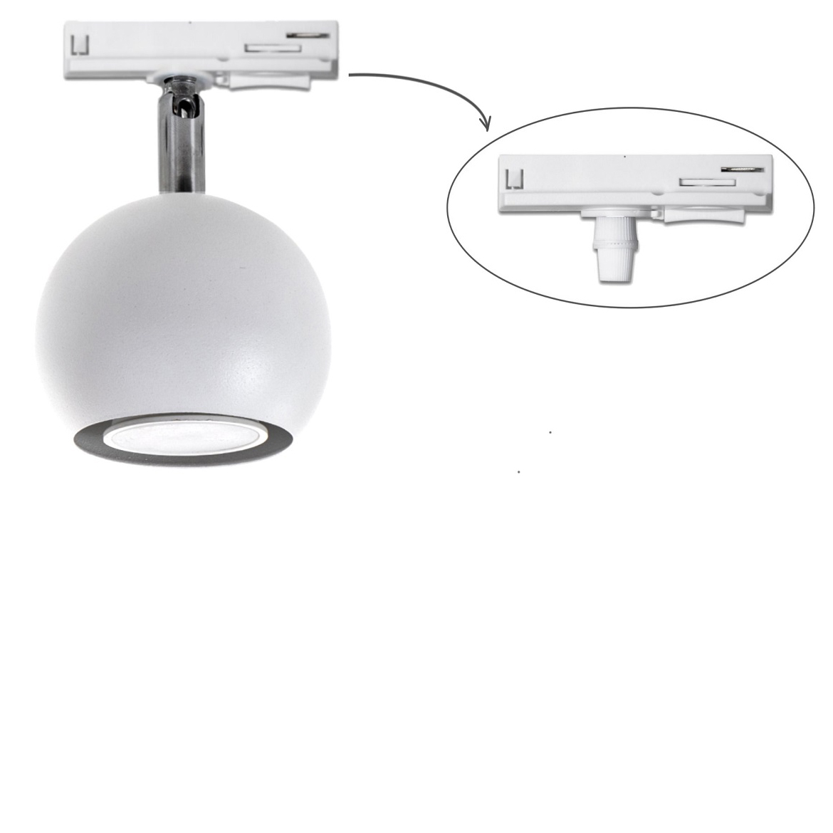Трековый светильник Тrack Bowl GU10 TL90 White (1111230568) недорого