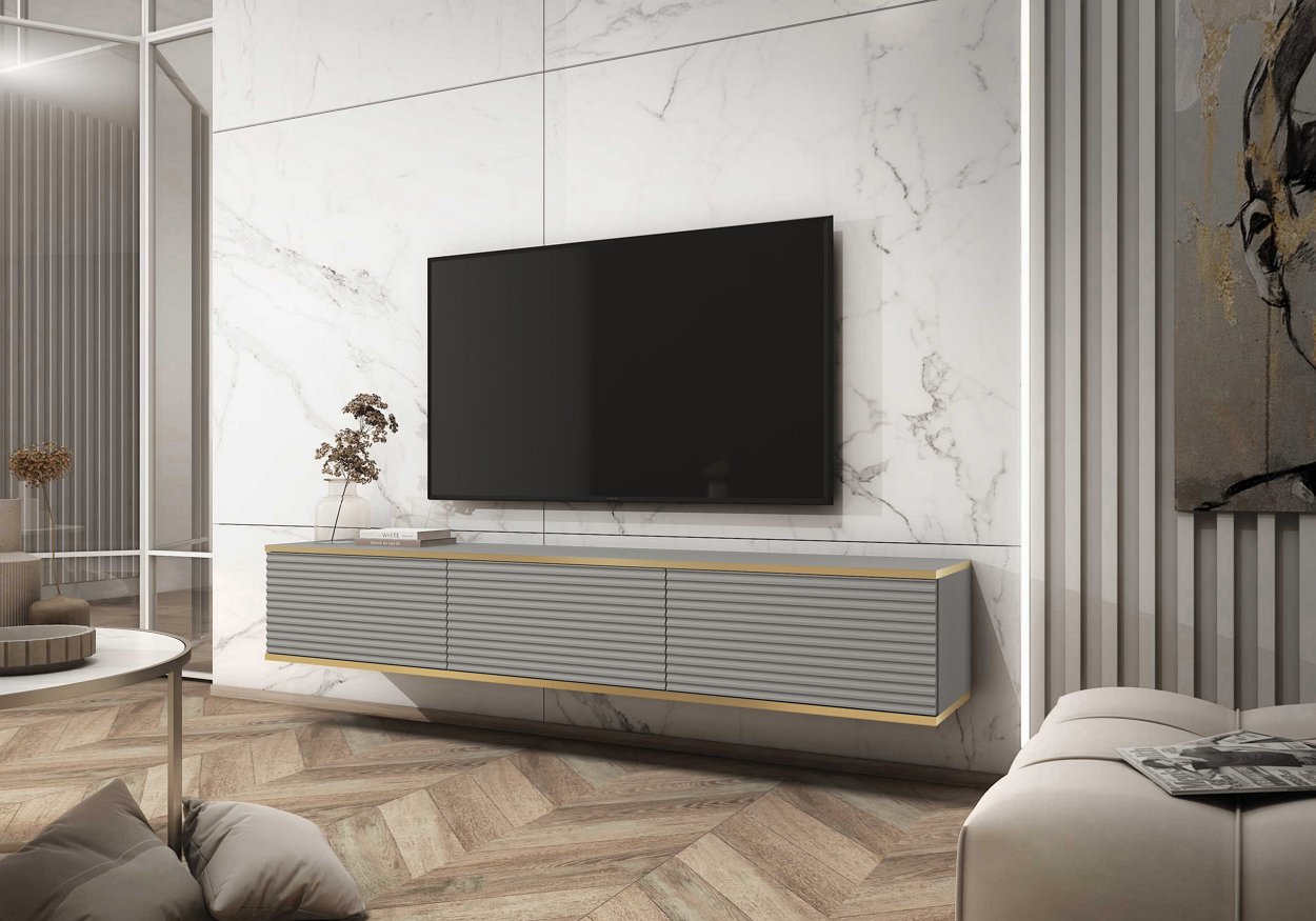 Тумба под телевизор навесная Oro RTV175 MDF Серый (1321469800) недорого