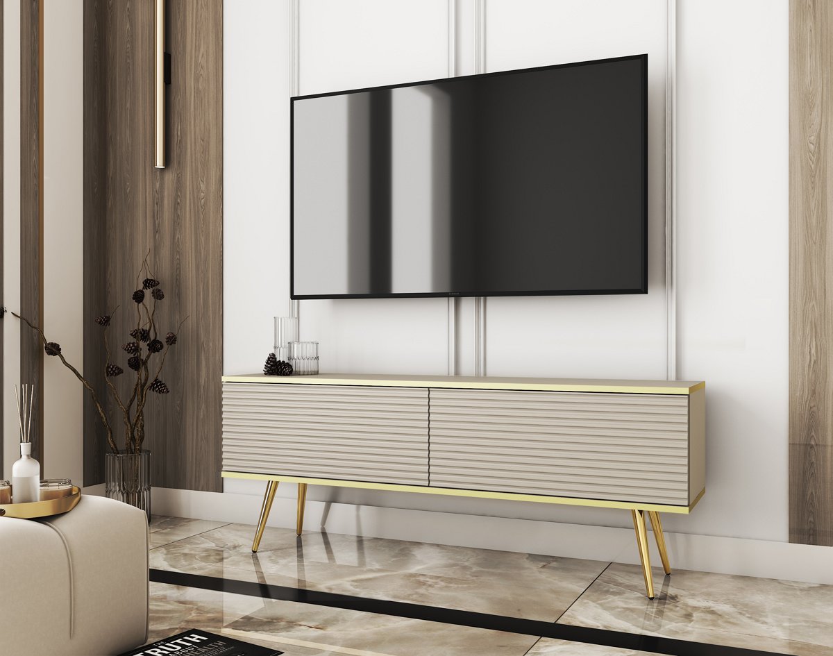 Тумба под телевизор Oro RTV135 MDF Бежевый, Золотой (1321469730) недорого