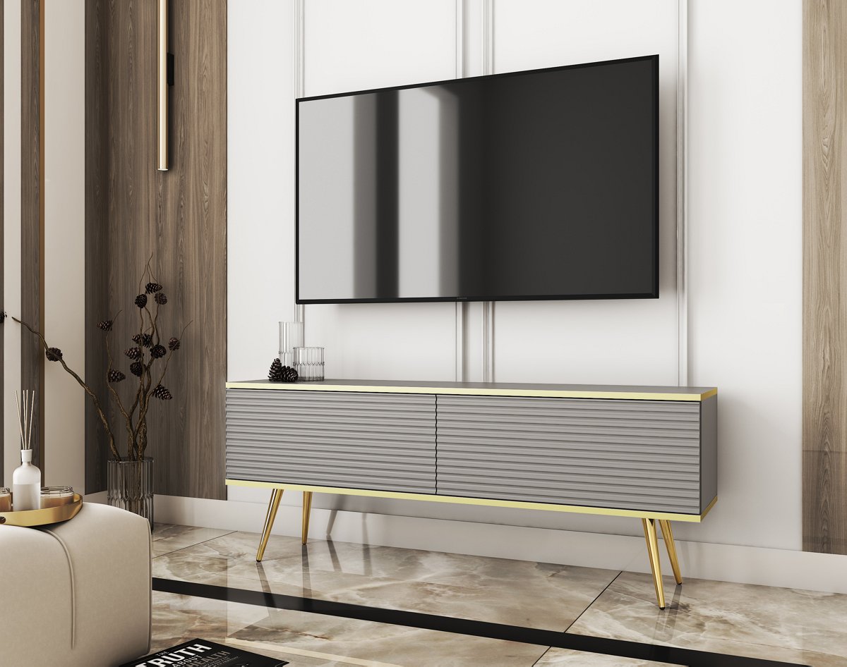 Тумба под телевизор Oro RTV135 MDF Серый, Золотой (1321469729) недорого