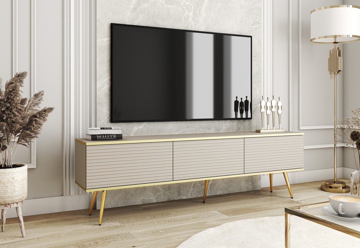 Тумба под телевизор Oro RTV175 MDF Бежевый, Золотой (1321469750) недорого
