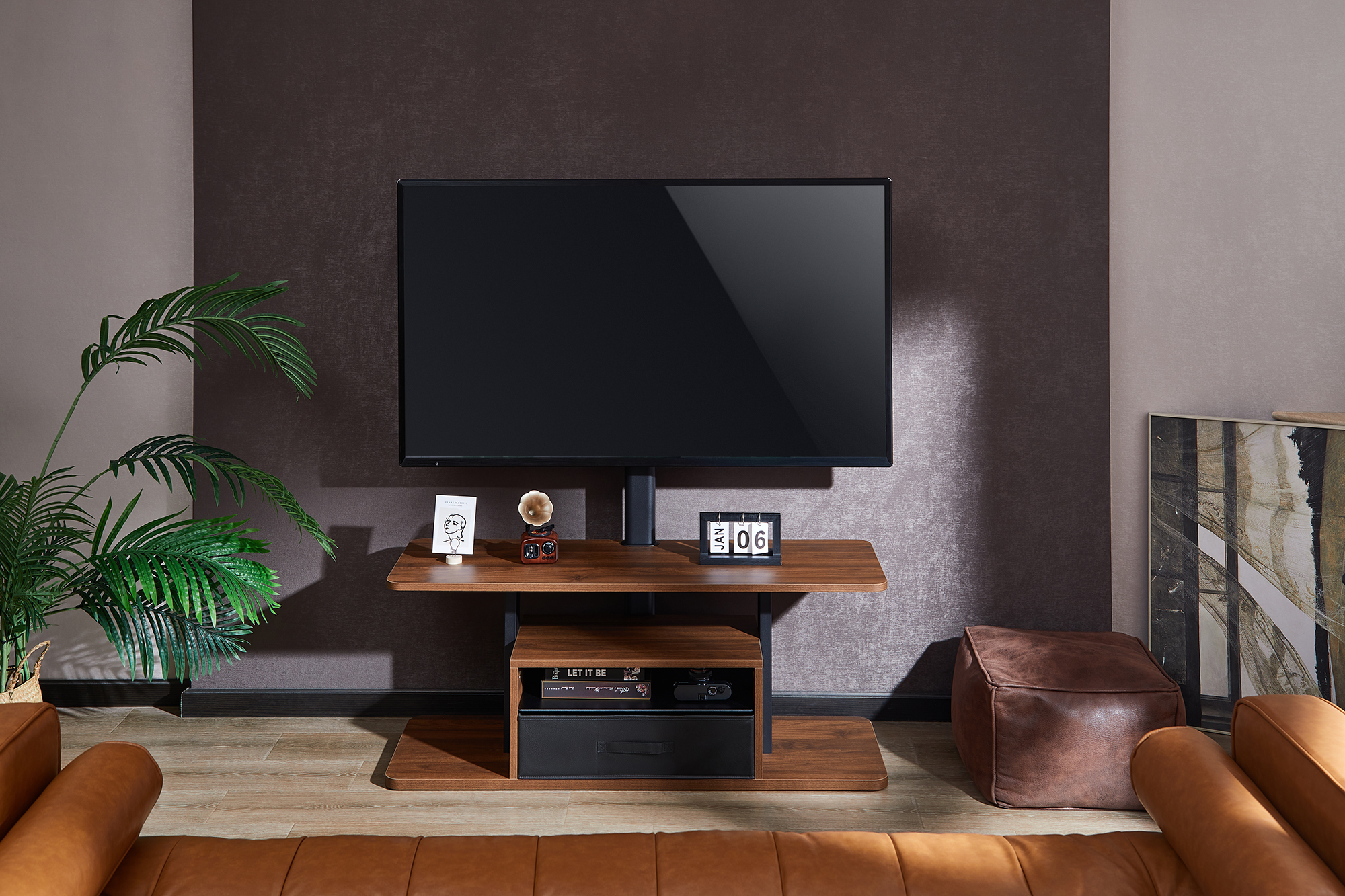 Тумба с креплением для телевизора OfficePro TVS600 37''-80'' Walnut wood (1311072291) дешево