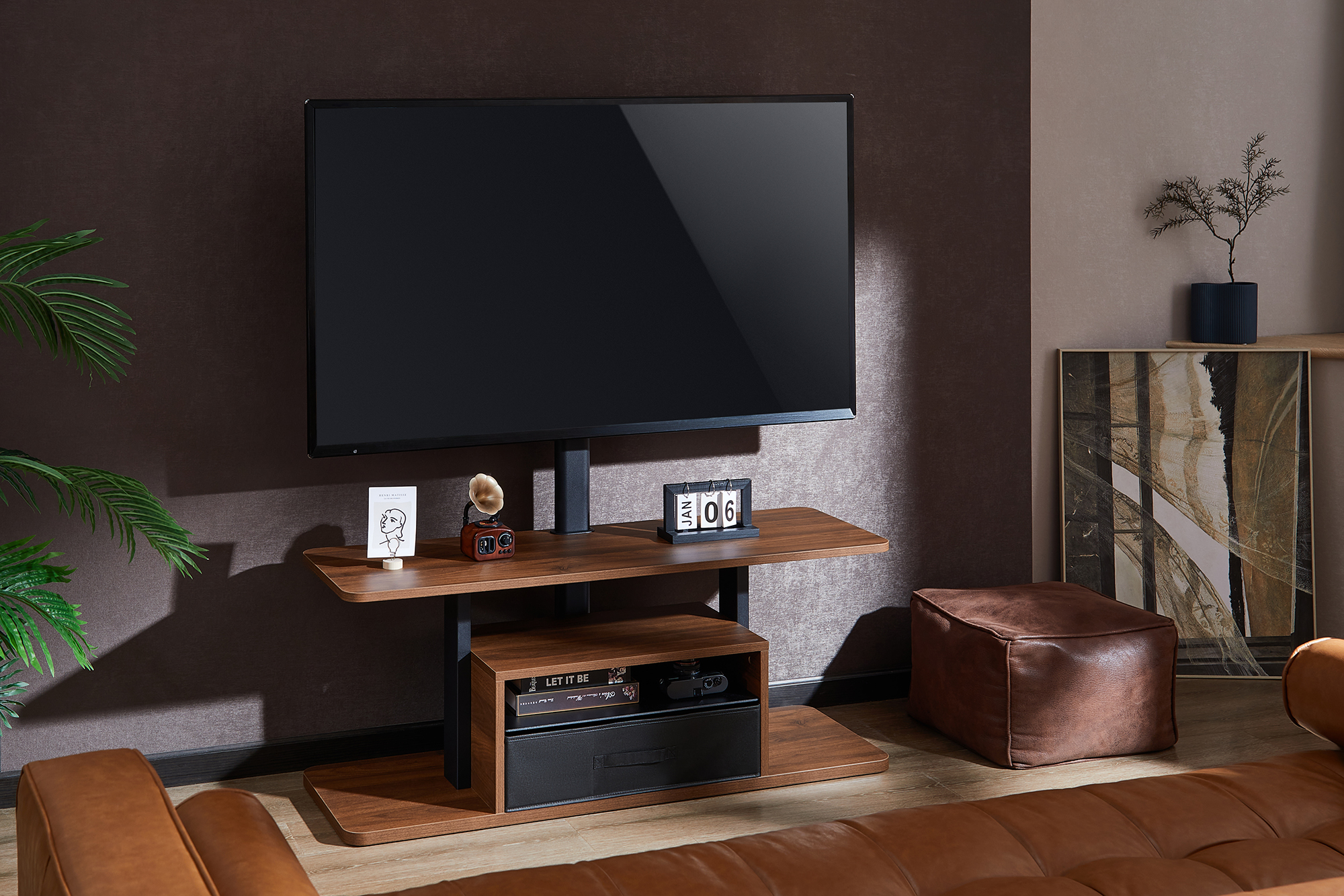 Тумба с креплением для телевизора OfficePro TVS600 37''-80'' Walnut wood (1311072291) недорого