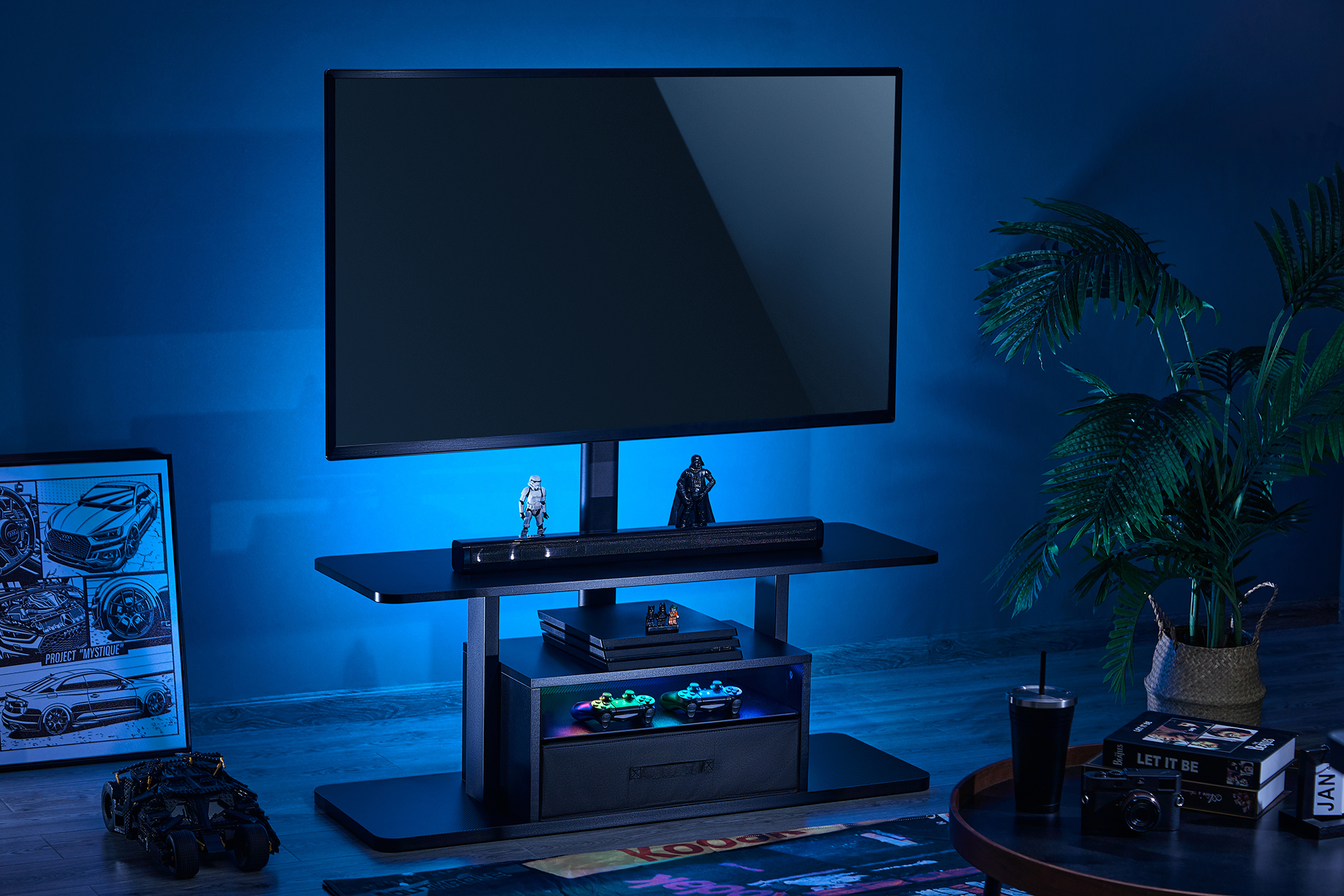 Тумба с креплением для телевизора с RGB OfficePro TVS635 37''-80'' Black (1311072292) kupistul