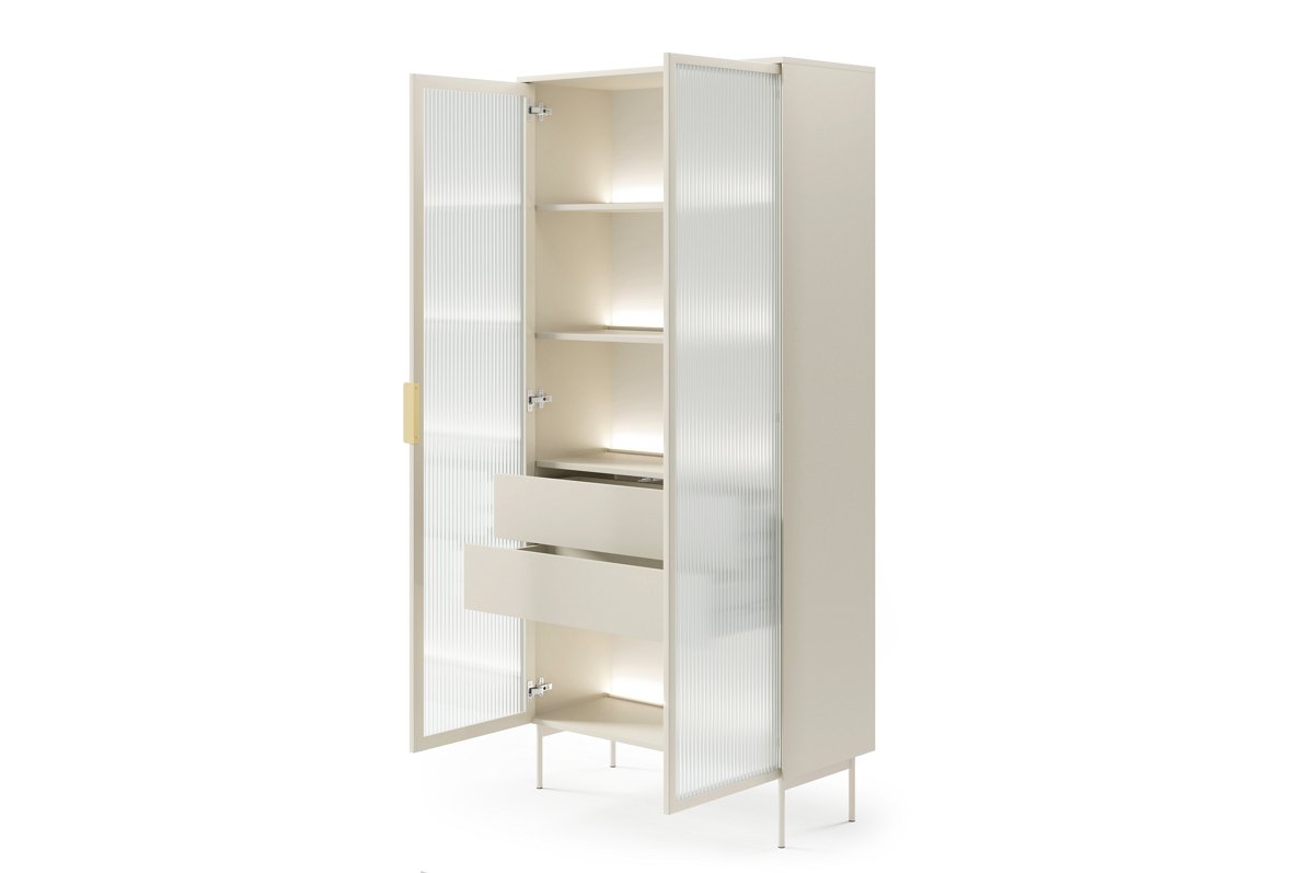 Витрина высокая Lumi 2D2S/91 с подсветкой Кашемир (1321485390) с доставкой