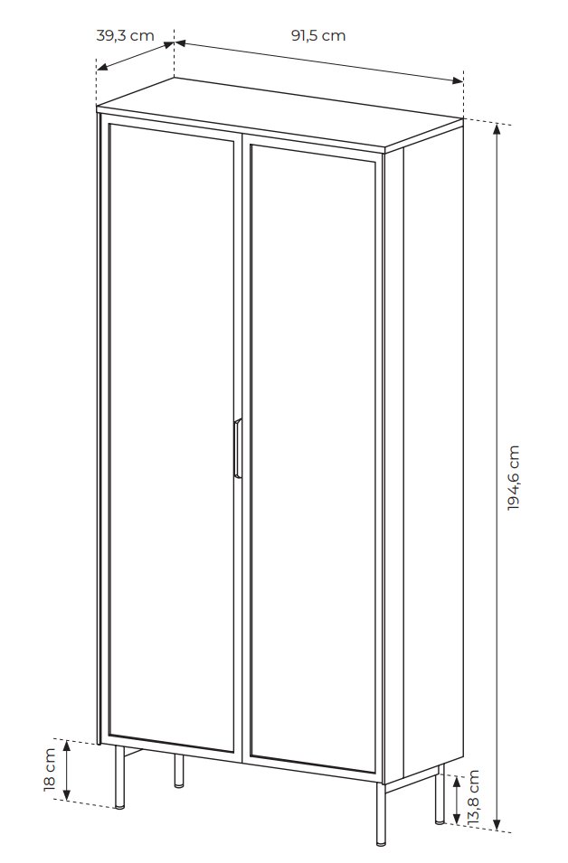 Витрина высокая Lumi 2D2S/91 с подсветкой Кашемир (1321485390) в Украине